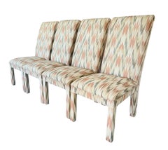 Four 1980s Postmodern High Back Parsons Chairs