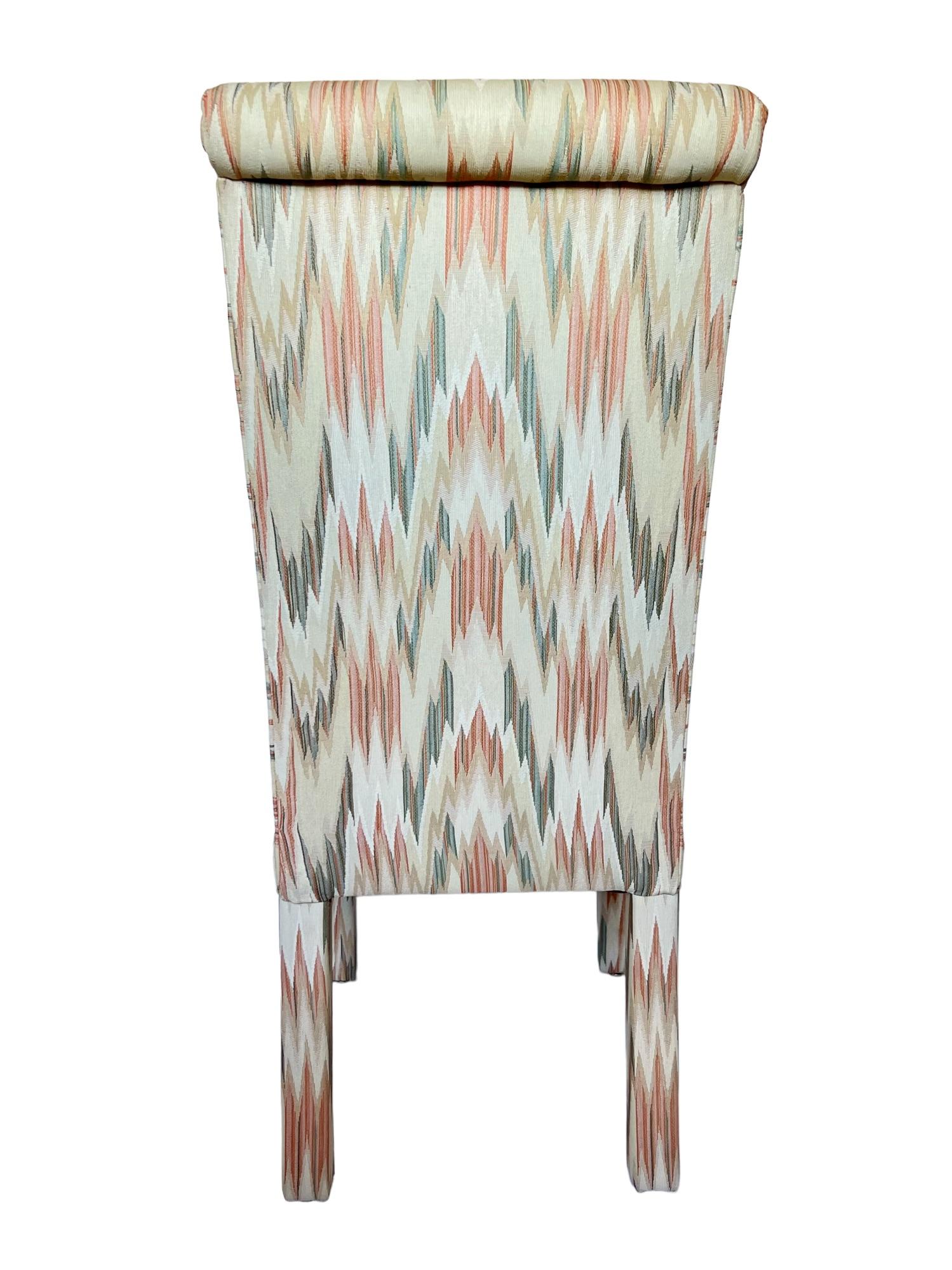 1980s Postmodern High Back Parsons Chairs, Set of 4 For Sale 1