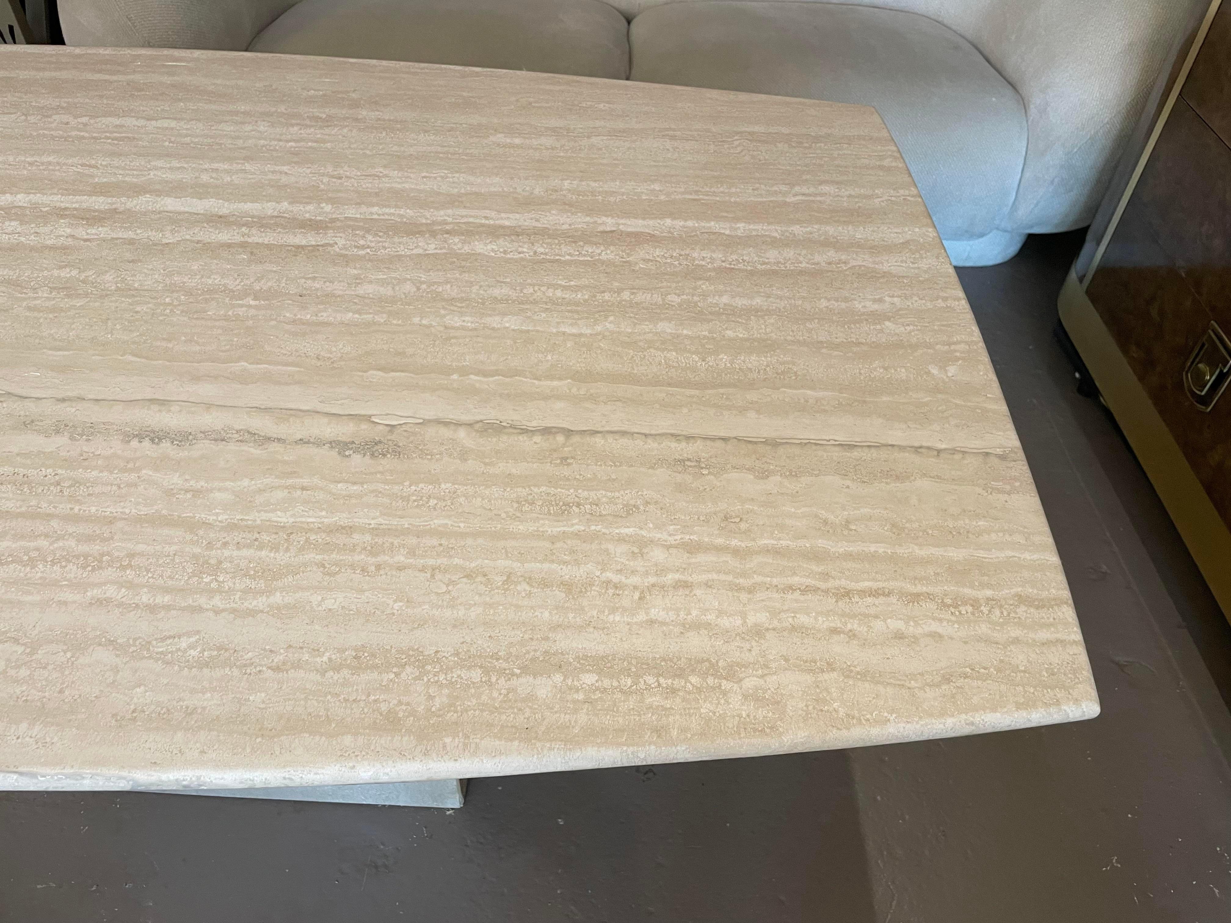Really stunning dining table. I love the veining - which is really what makes a natural table unlike any other. The table was previously lacquered which was professionally removed and now has an organic honed finish. Ready to go!!