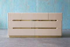 1980s Postmodern Italian Enamel Lacquer Brass Dresser possibly Lane