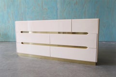 1980s Postmodern Italian Enamel Lacquer Brass Dresser possibly Lane