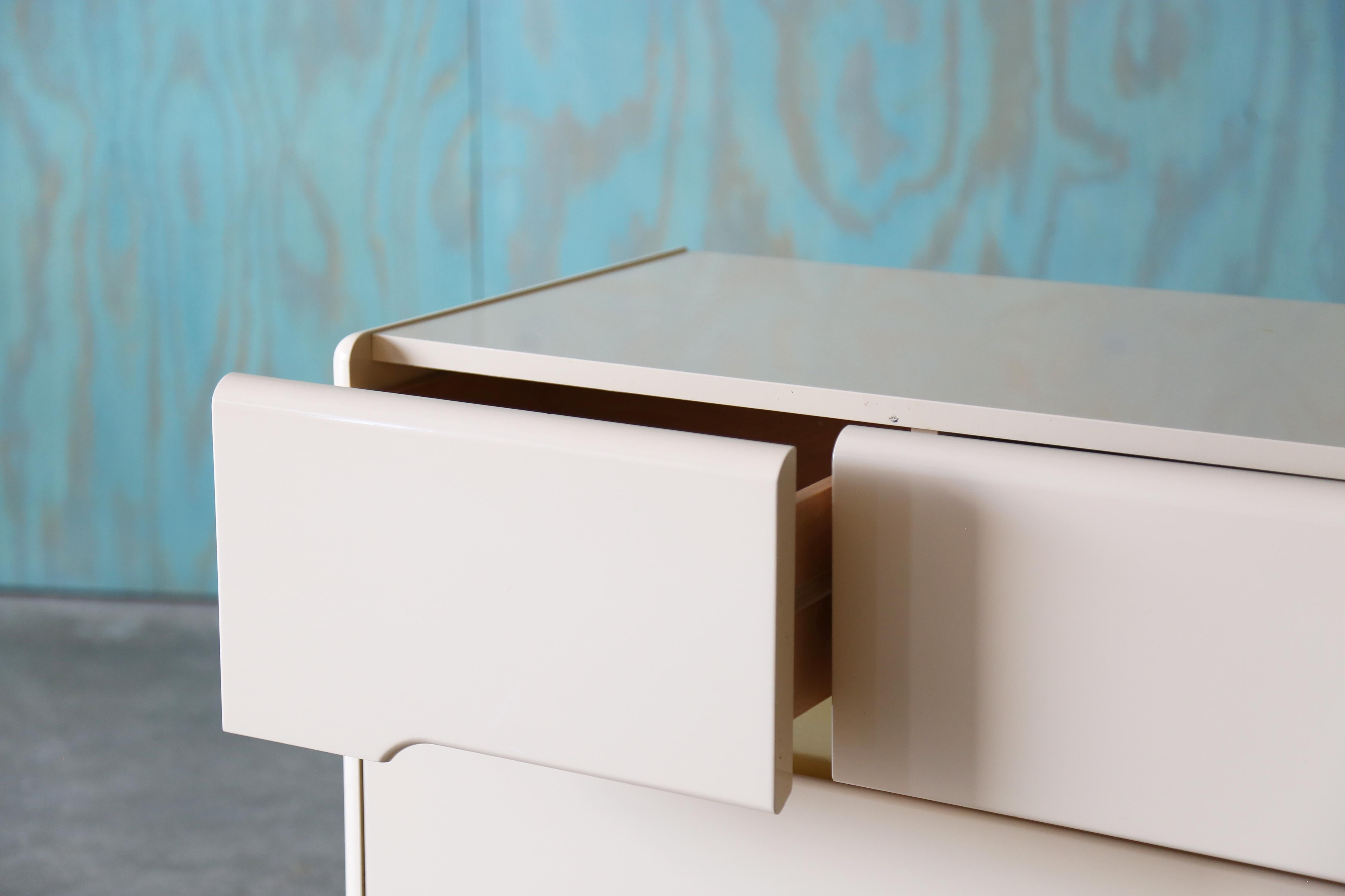 1980s Postmodern Italian Enamel Lacquer Brass Dresser possibly Lane For Sale 1