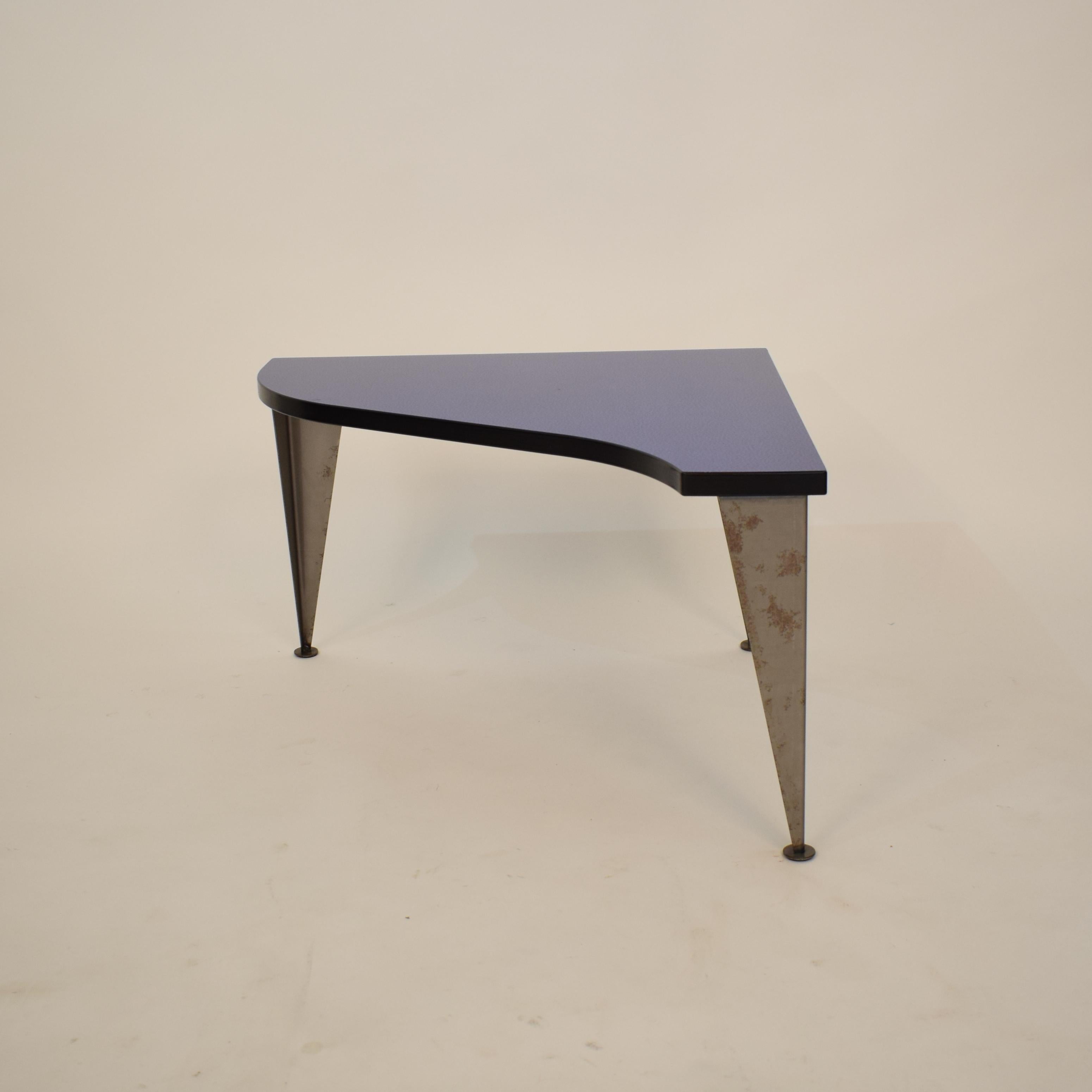 1980s Postmodern Italian Modern Blue, Silver, Black Memphis Group Coffee Table For Sale 4