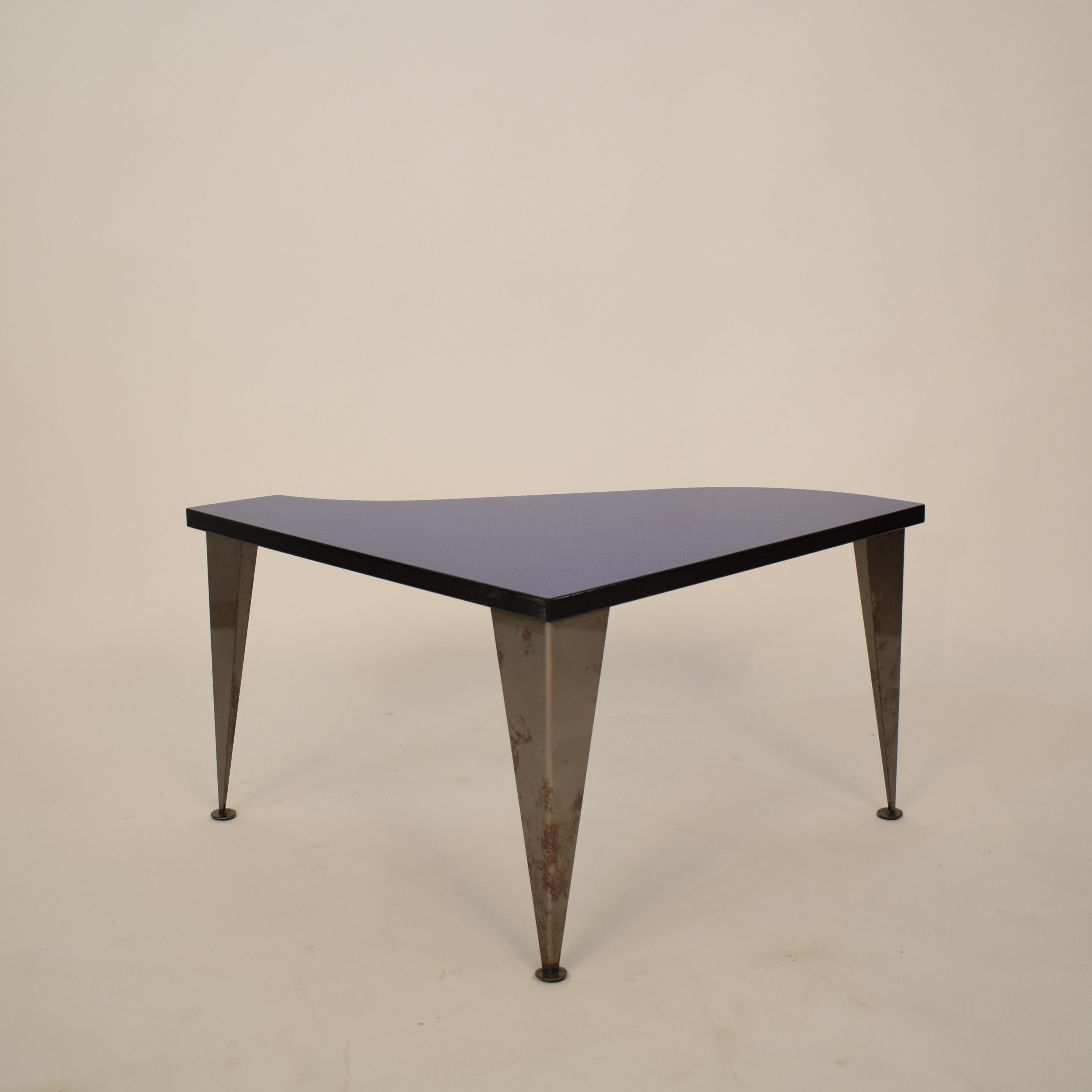 1980s Postmodern Italian Modern Blue, Silver, Black Memphis Group Coffee Table For Sale 7