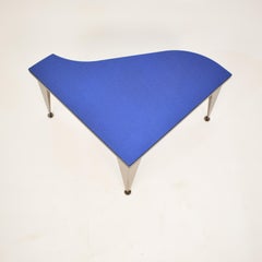 1980s Postmodern Italian Modern Blue, Silver, Black Memphis Group Coffee Table