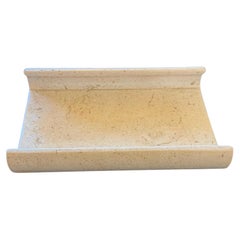 1980's Postmodern Italian Travertine Soap Towel dish tray