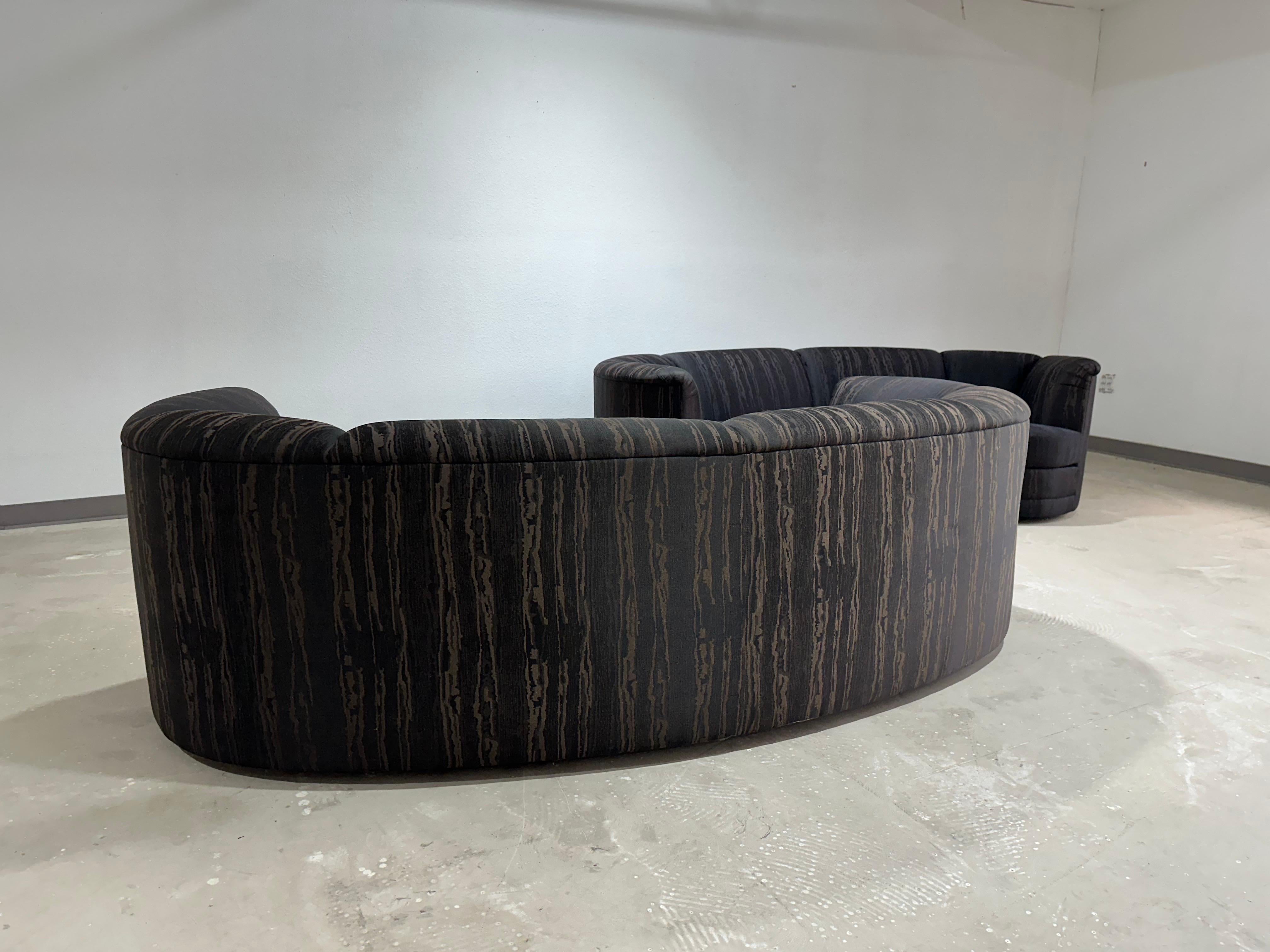 Post-Modern 1980’s Postmodern Curved Kidney Bean Shaped Sofa