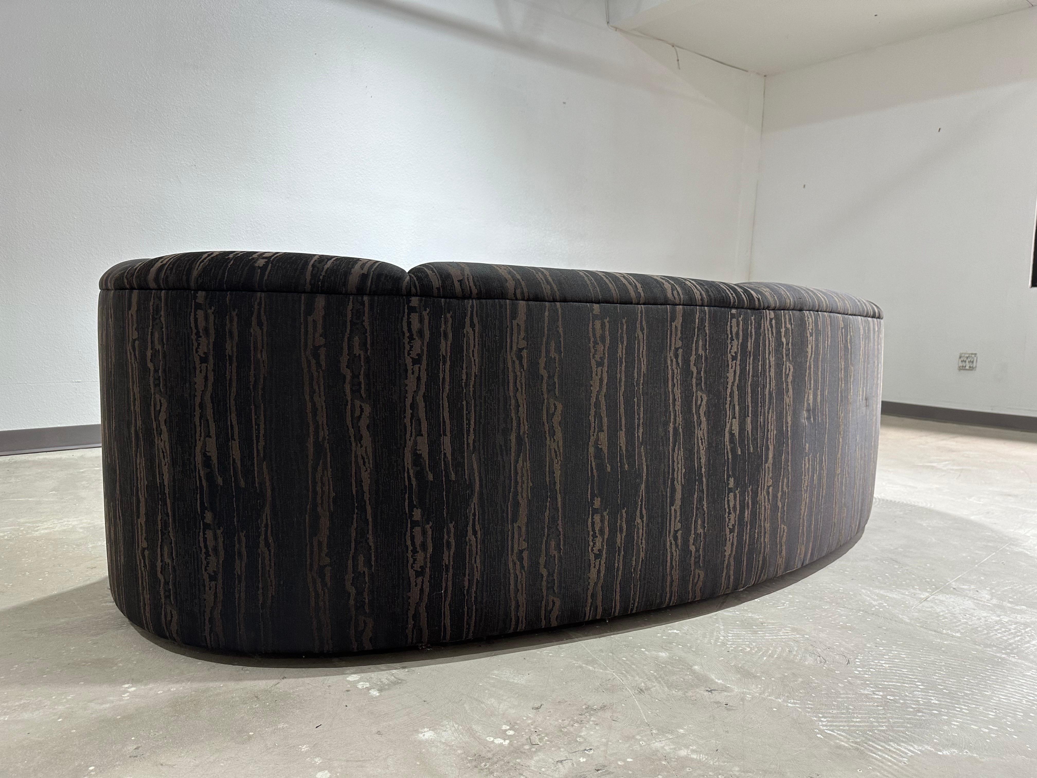 1980’s Postmodern Curved Kidney Bean Shaped Sofa 2