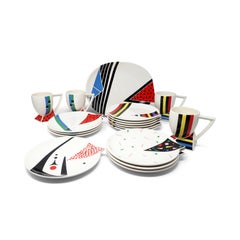 Mugs et assiettes postmodernes des années 1980 Kato Kogei Fujimori Alpha 3 - Lot de 17