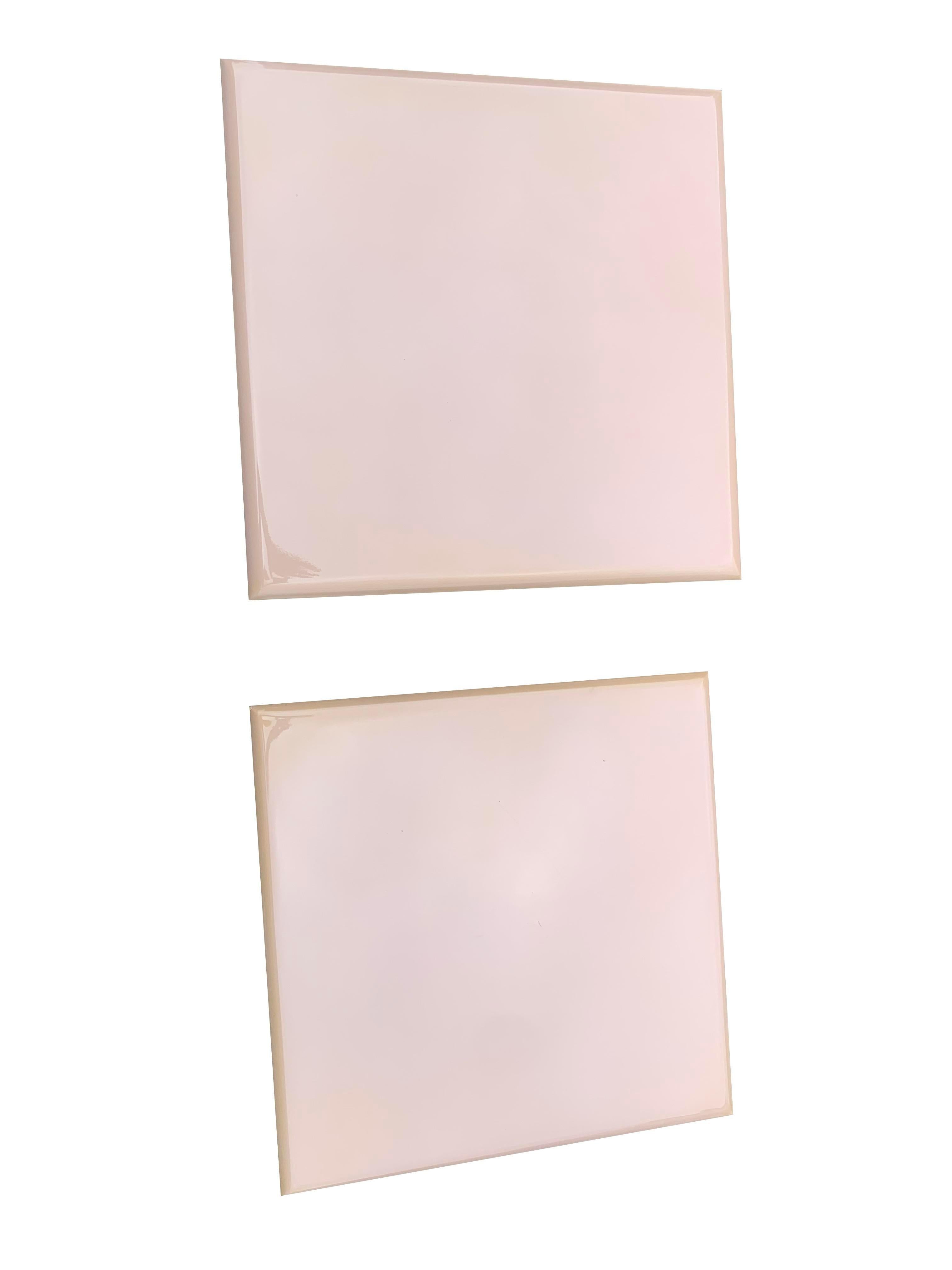Modern 1980s Postmodern Lacquered Tessellated Side Tables - Set of 2 For Sale