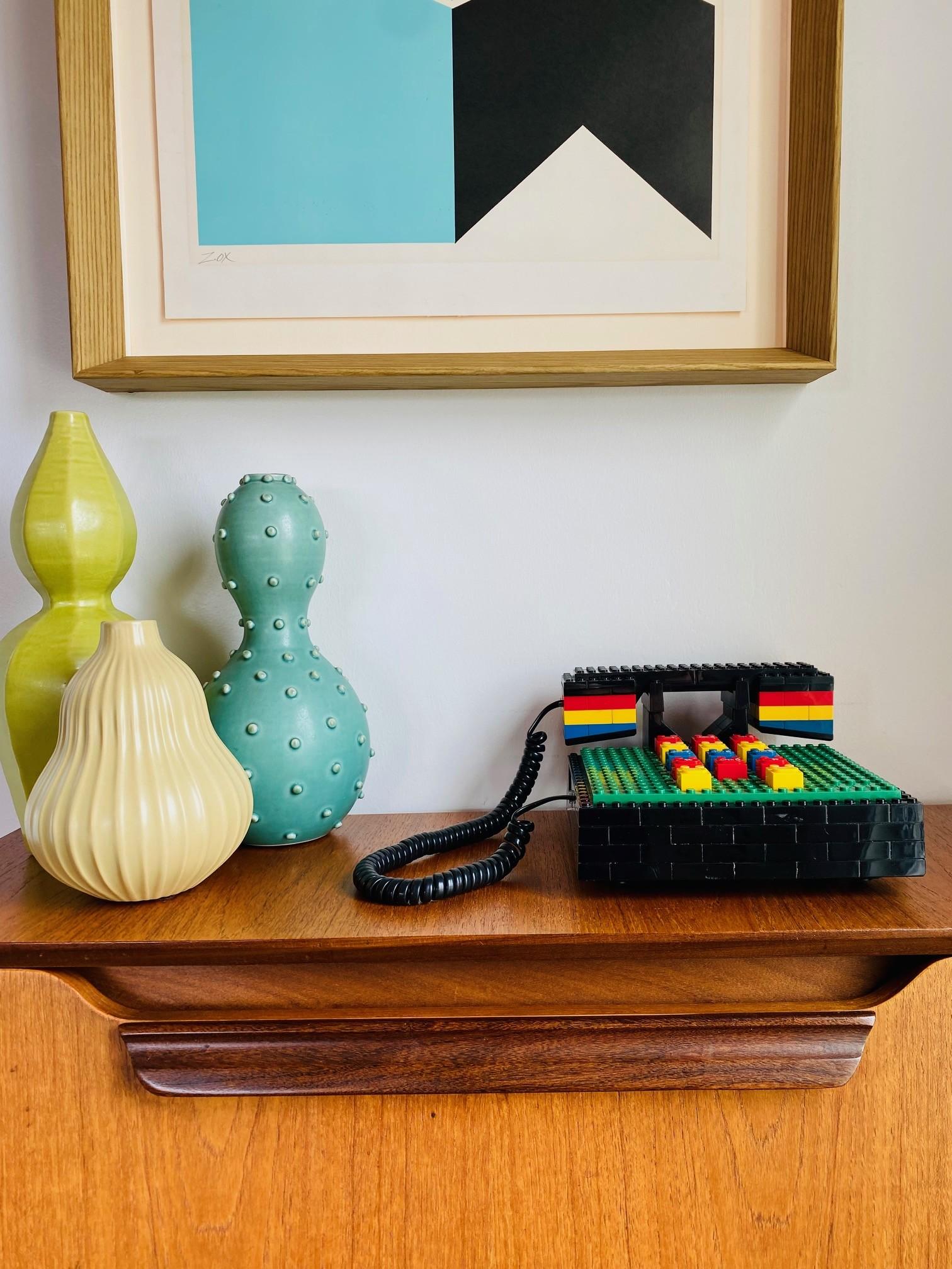 Post-Modern 1980s Postmodern Lego Telephone by Tyco For Sale