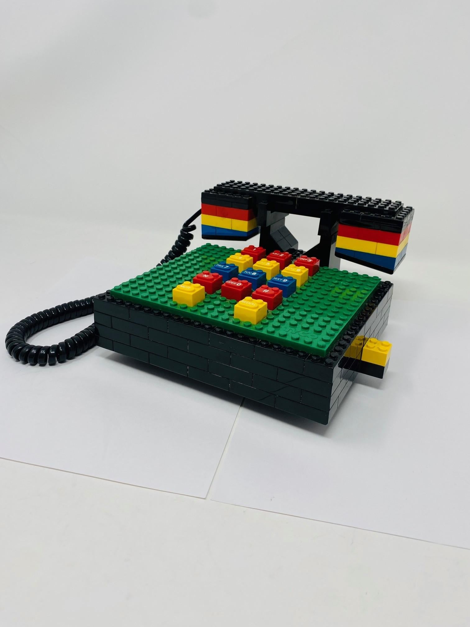 American 1980s Postmodern Lego Telephone by Tyco For Sale