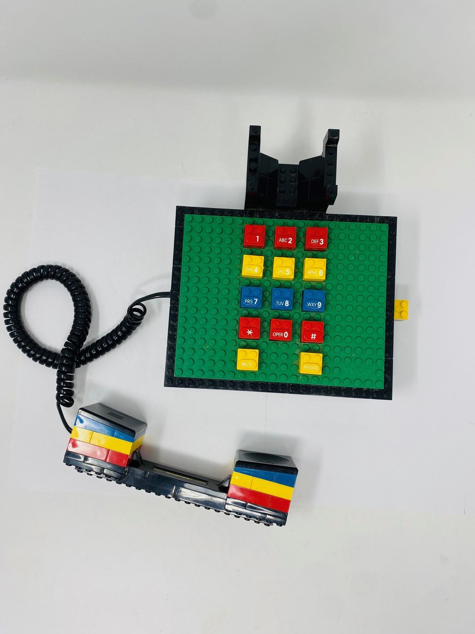 Molded 1980s Postmodern Lego Telephone by Tyco For Sale
