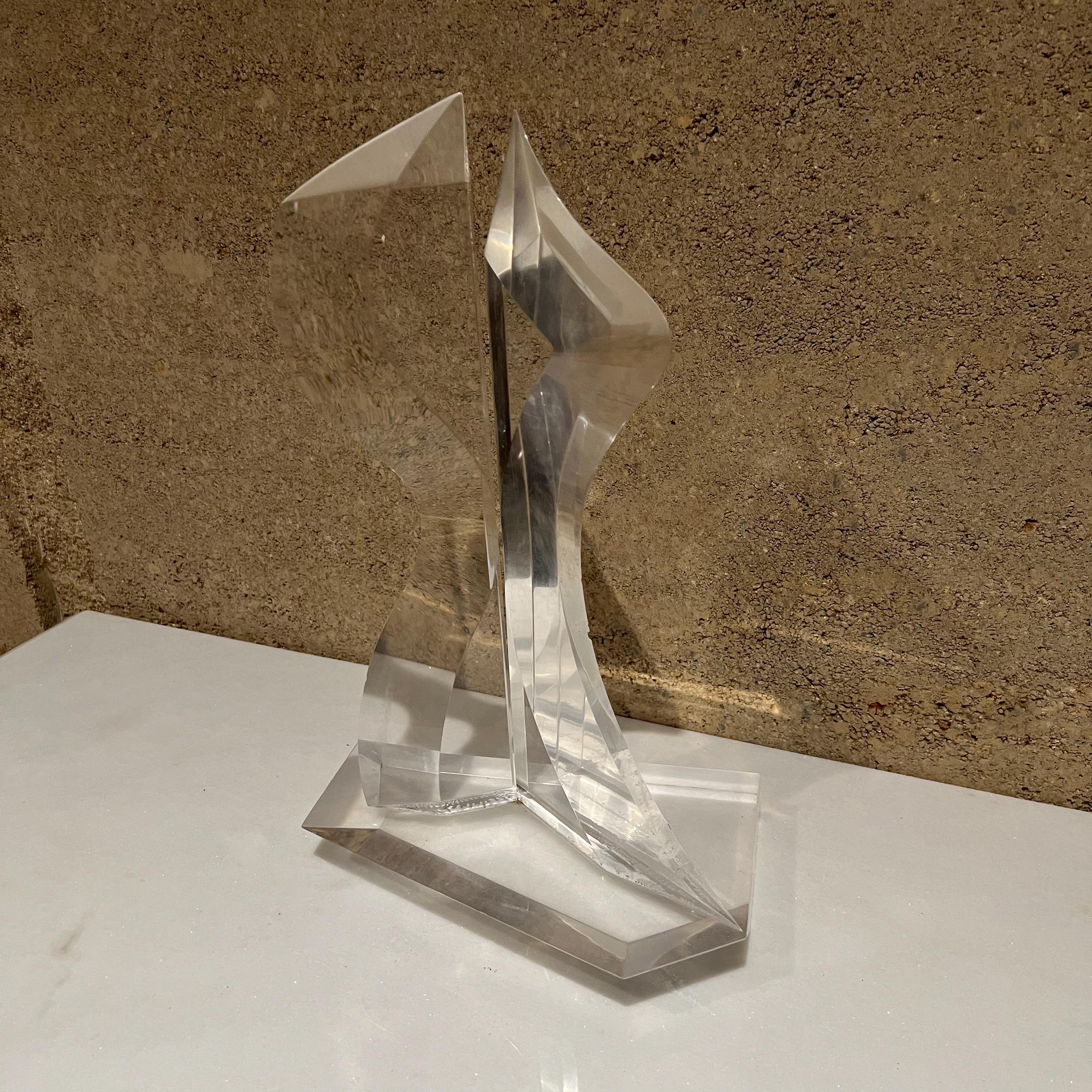 1980s Postmodern Lucite Table Art Modernist Abstract Sculpture 6
