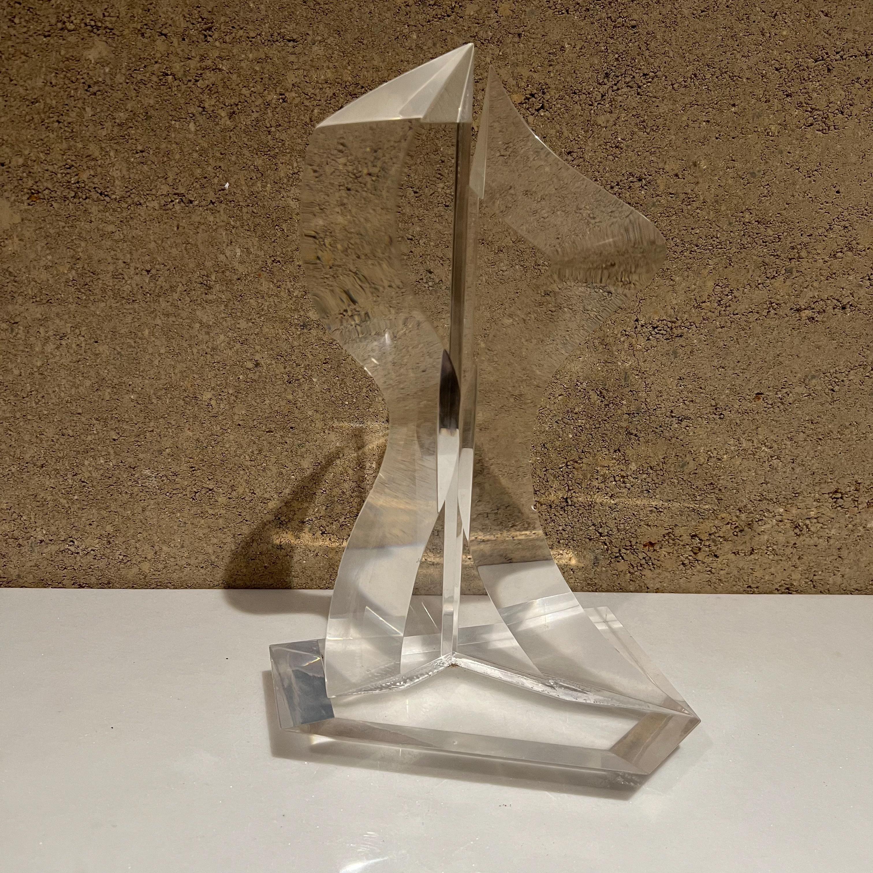 1980s Postmodern Lucite Table Art Modernist Abstract Sculpture 7