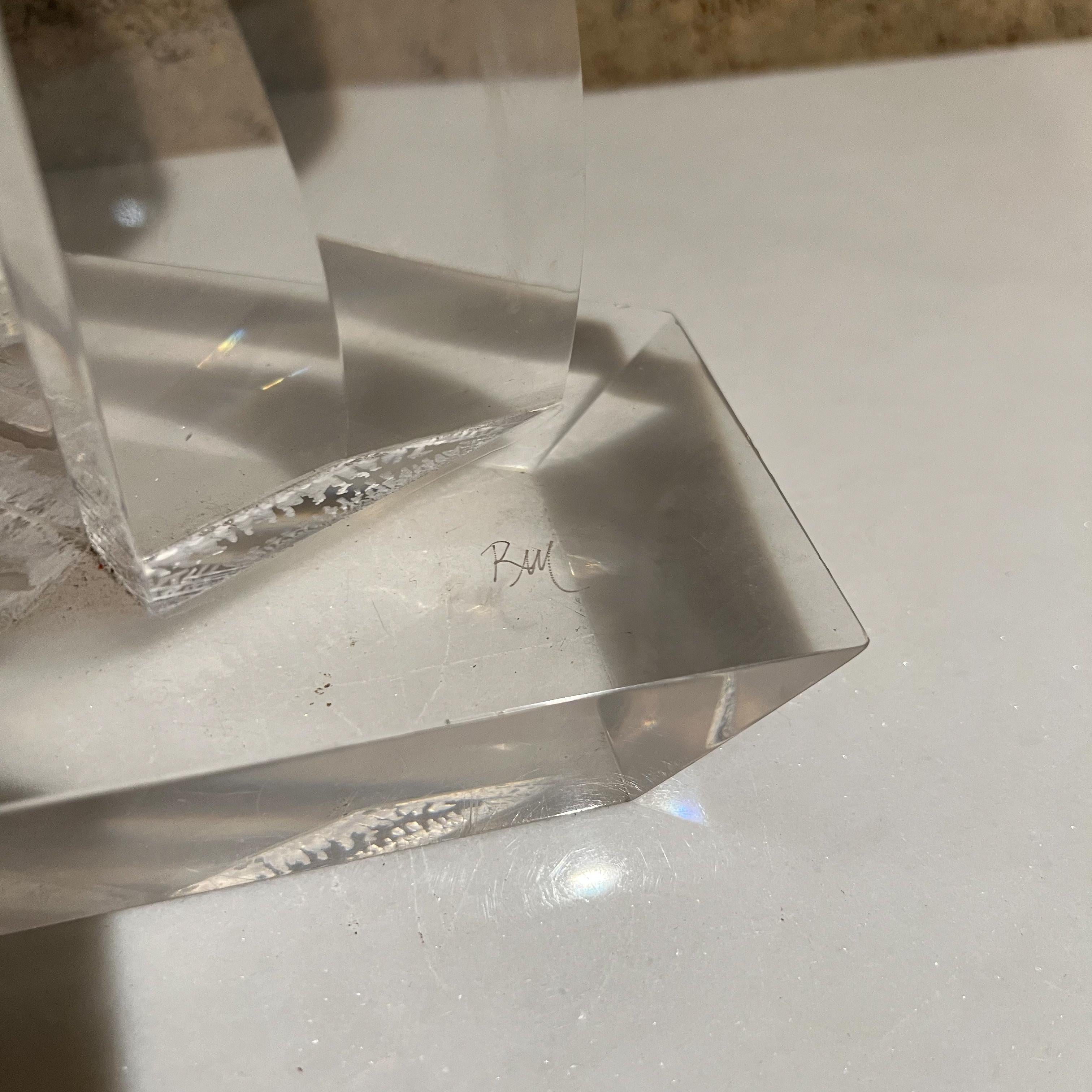 Late 20th Century 1980s Postmodern Lucite Table Art Modernist Abstract Sculpture