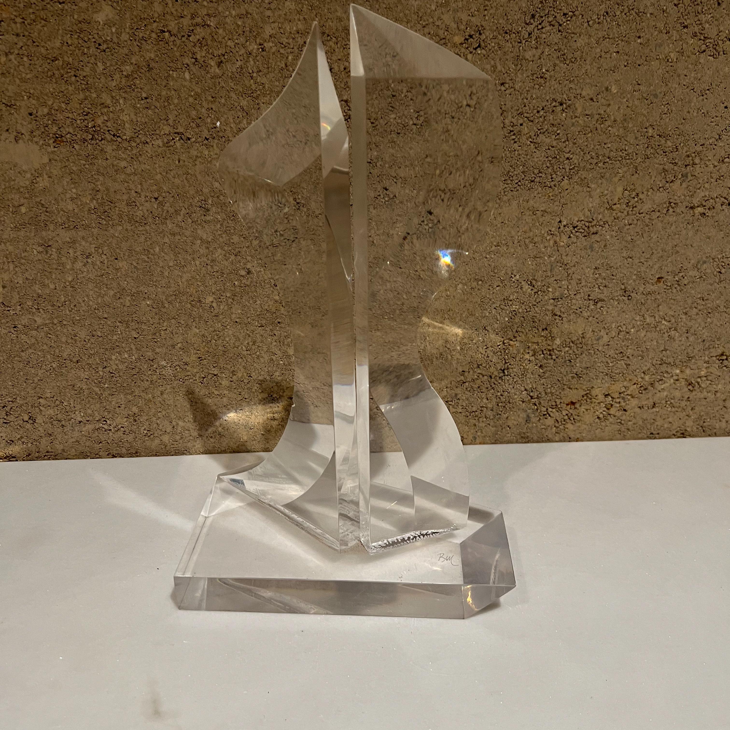 1980s Postmodern Lucite Table Art Modernist Abstract Sculpture 1