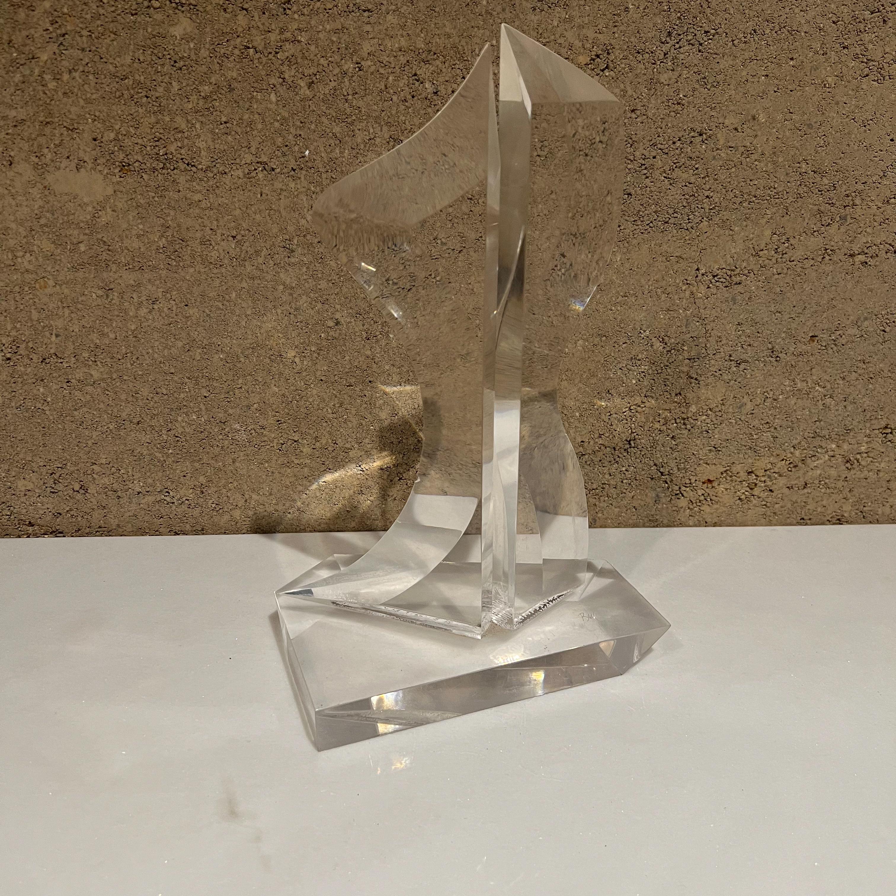 1980s Postmodern Lucite Table Art Modernist Abstract Sculpture 2