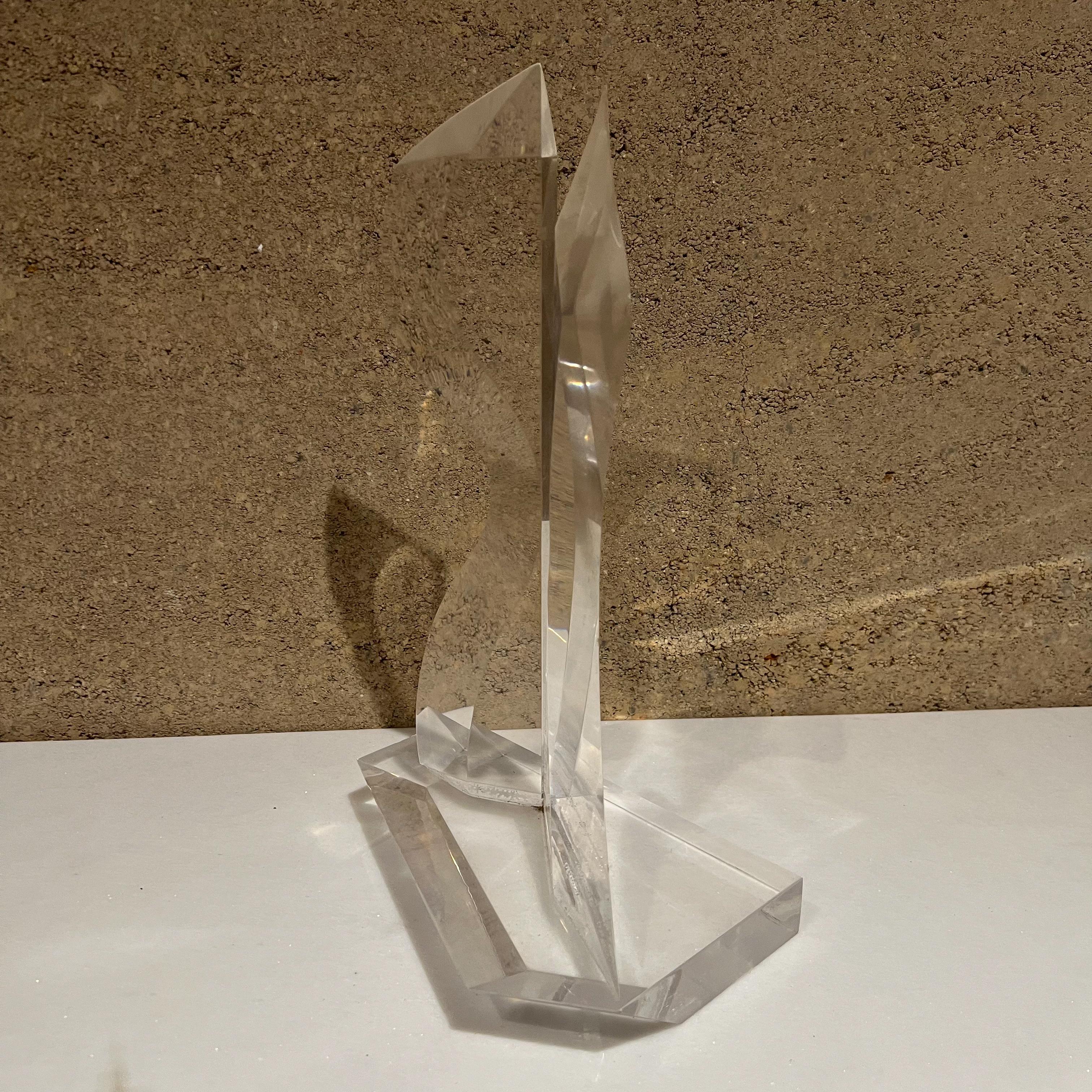 1980s Postmodern Lucite Table Art Modernist Abstract Sculpture 4