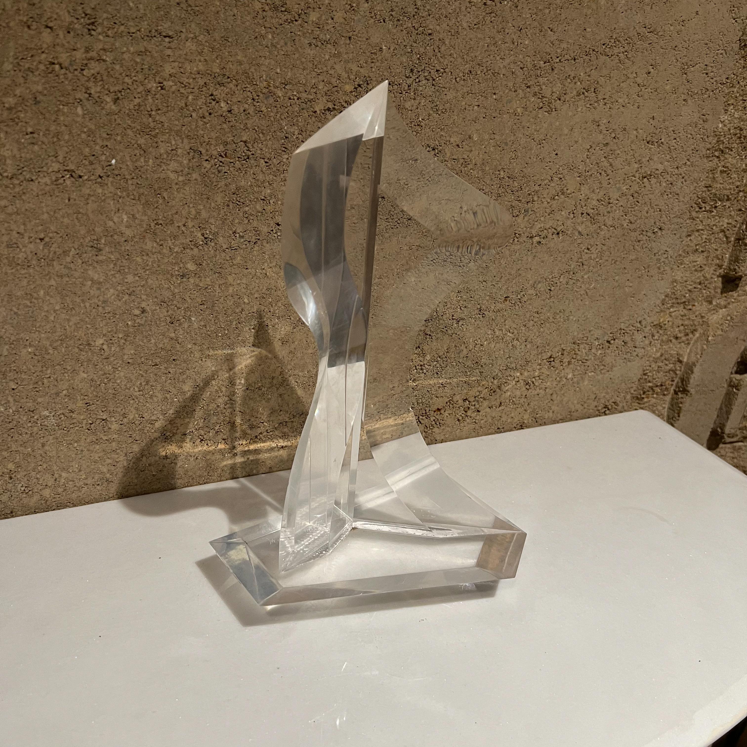 1980s Postmodern Lucite Table Art Modernist Abstract Sculpture 5