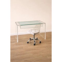 1980s Postmodern Lucite Waterfall Vanity Desk With Chair