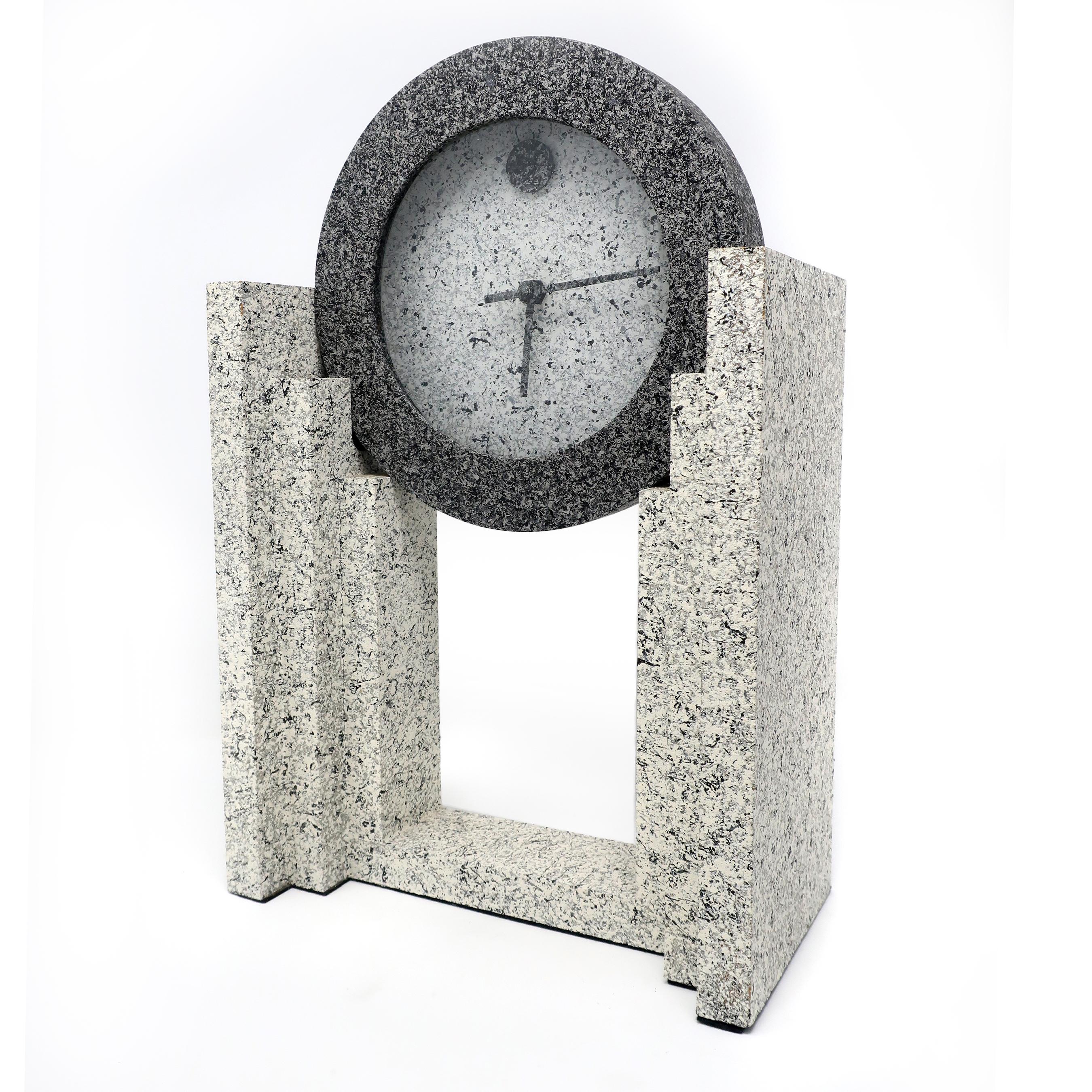 Post-Modern 1980s Postmodern Mantle Clock by Empire Arts For Sale