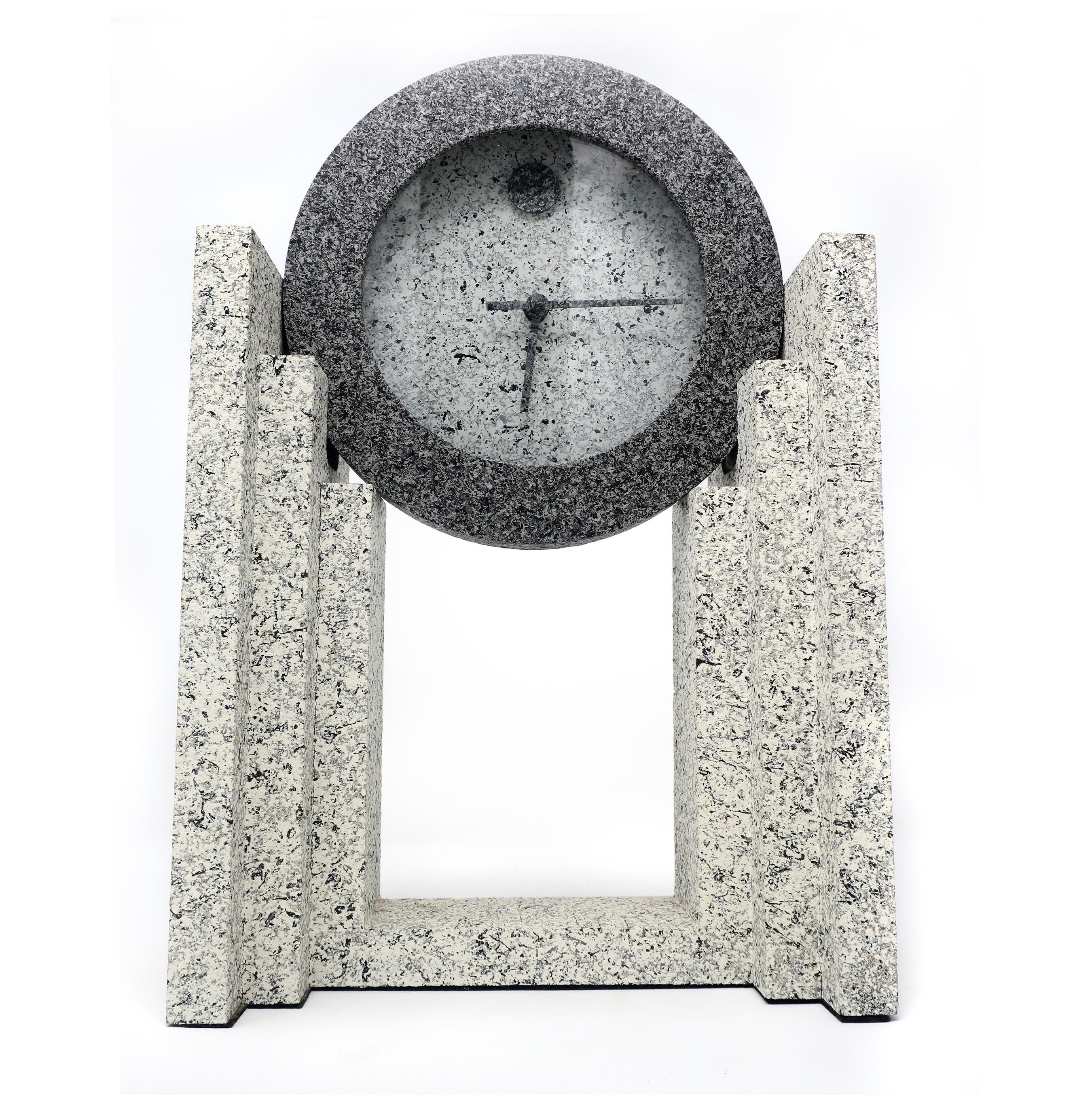 American 1980s Postmodern Mantle Clock by Empire Arts