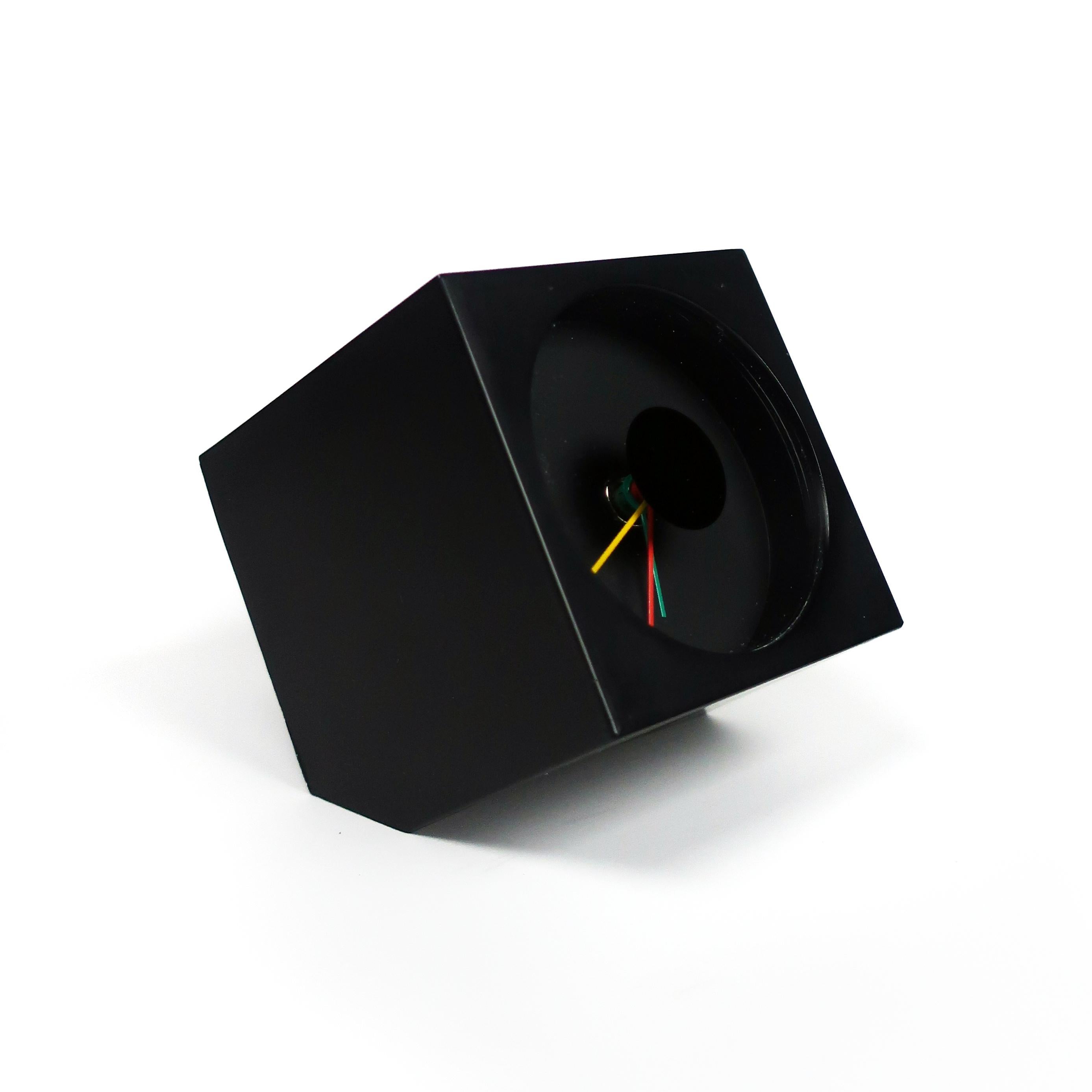 1980s Postmodern Black Canetti Desk Clock In Good Condition In Brooklyn, NY