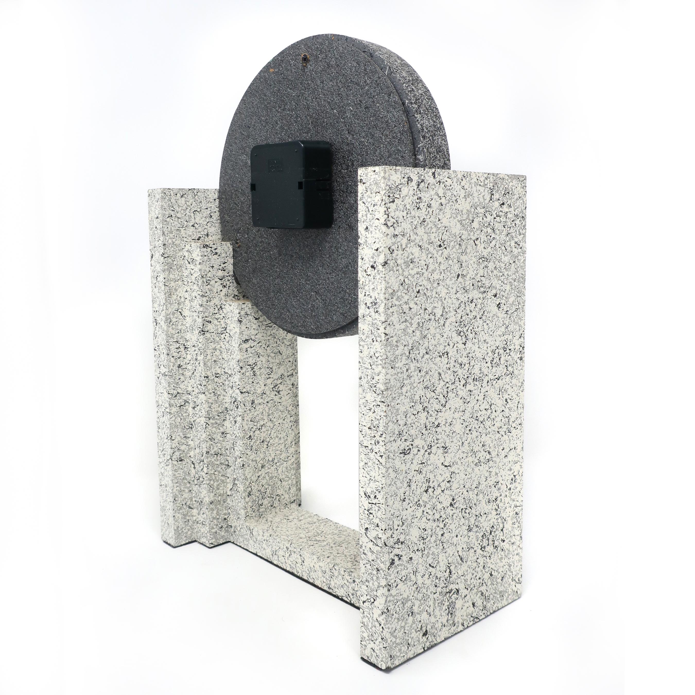 American 1980s Postmodern Mantle Clock by Empire Arts For Sale