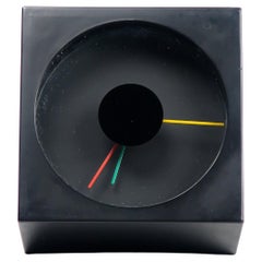 1980s Postmodern Black Canetti Desk Clock