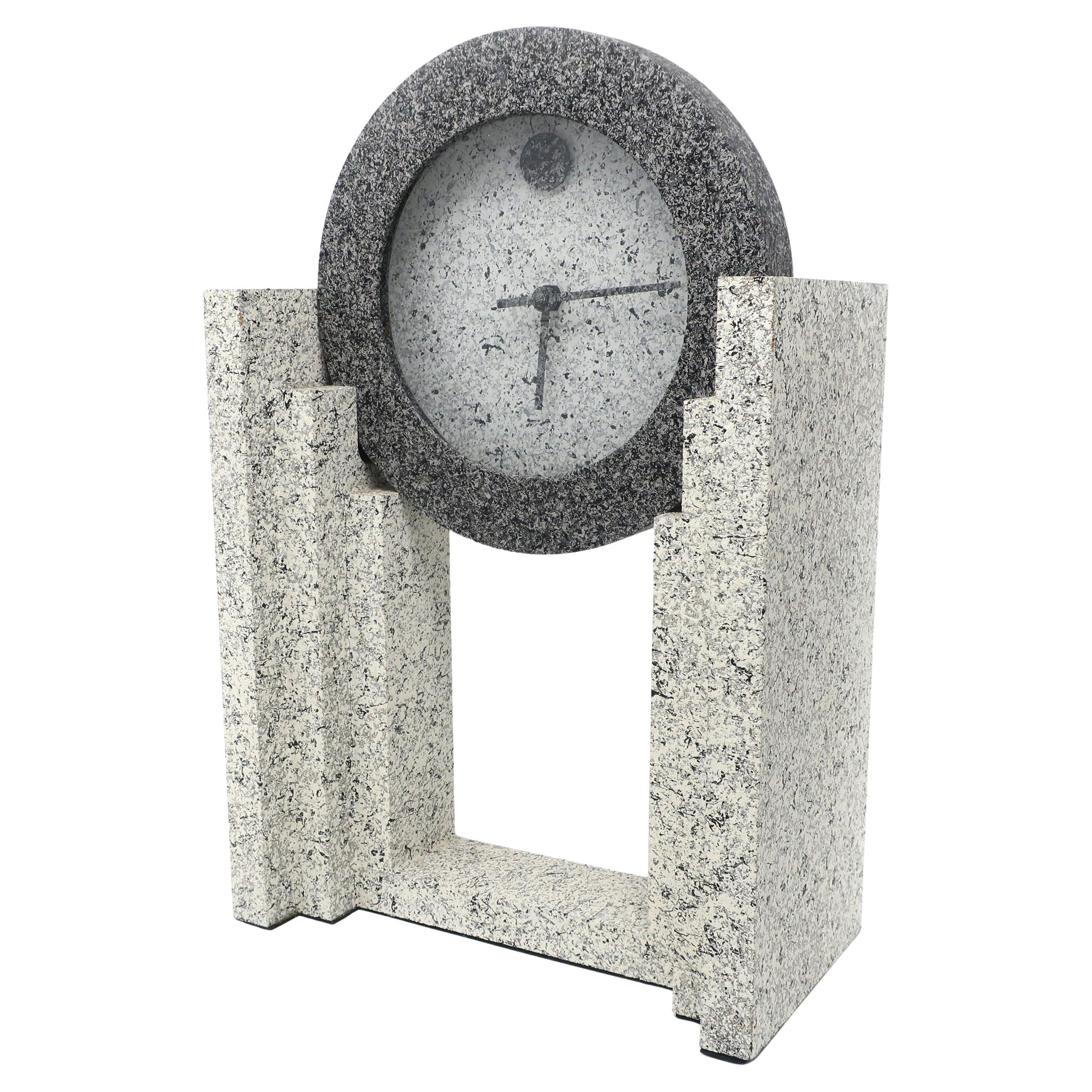 1980s Postmodern Mantle Clock by Empire Arts For Sale