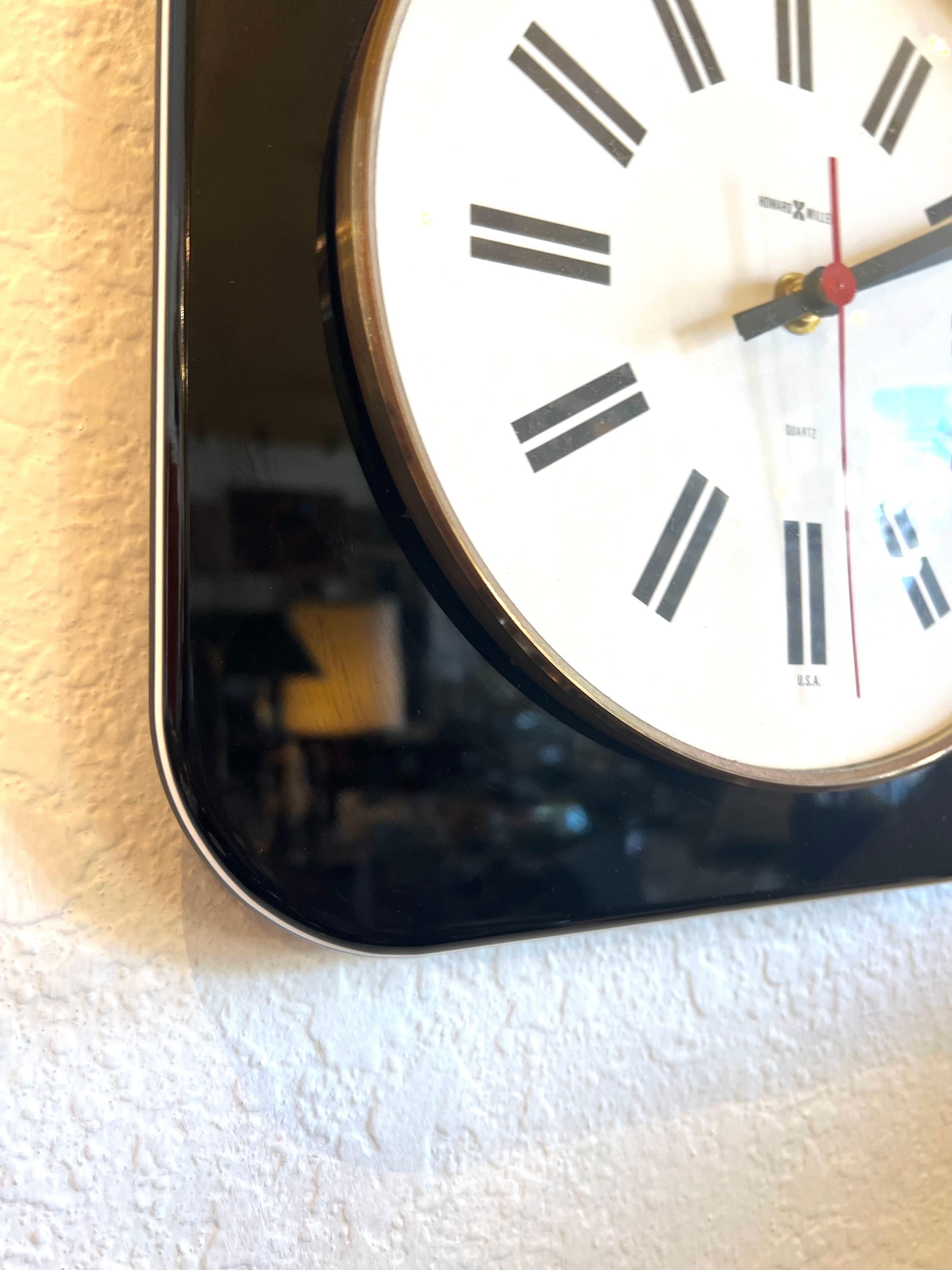 Post-Modern 1980s Postmodern Memphis Era Wall Clock by Howard Miller For Sale