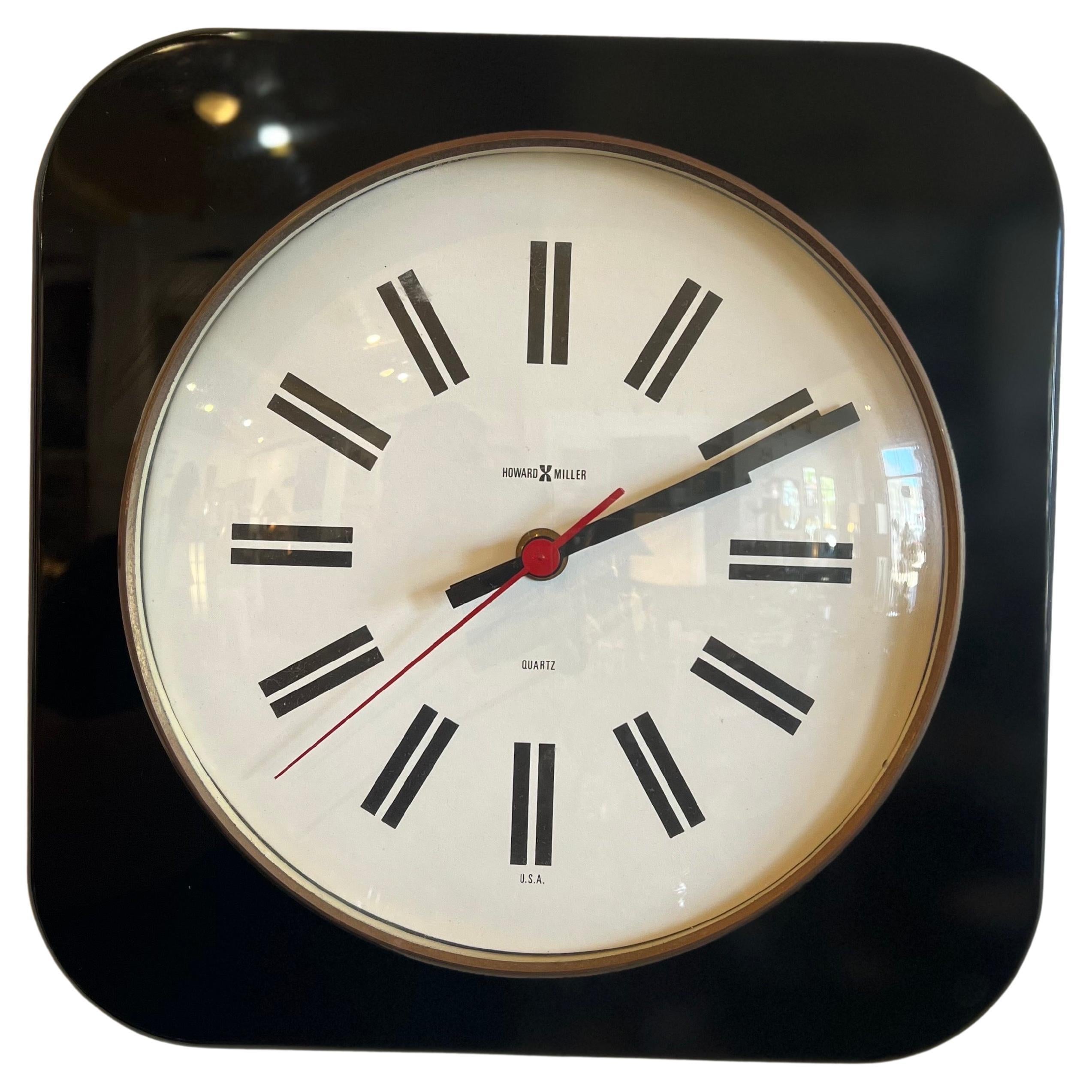 1980s Postmodern Memphis Era Wall Clock by Howard Miller For Sale