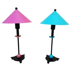 1980s Postmodern Memphis Modern Period Table Lamps - a Pair