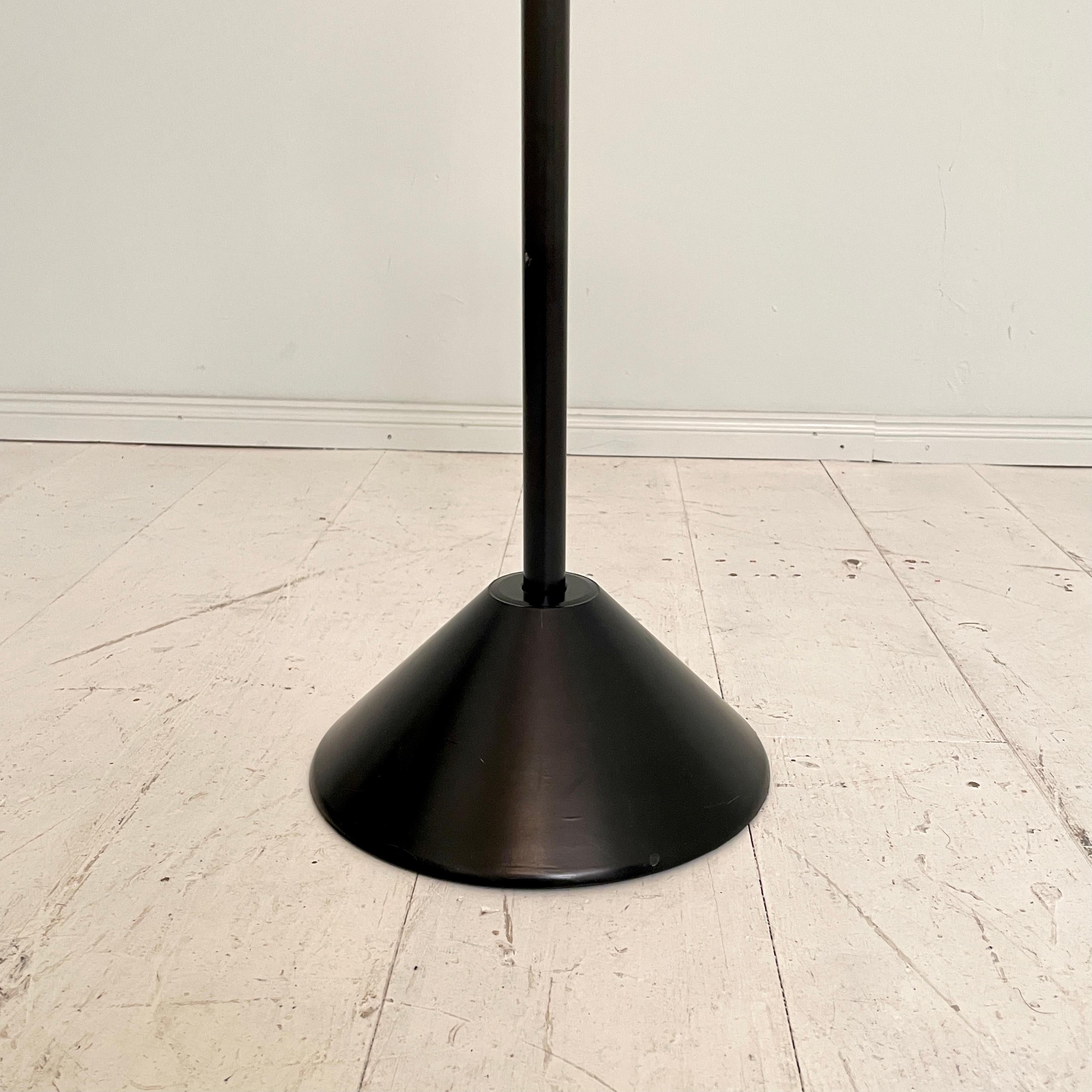 Late 19th Century 1980s Postmodern Memphis Side Table in Black Lacquered Metal and Glass