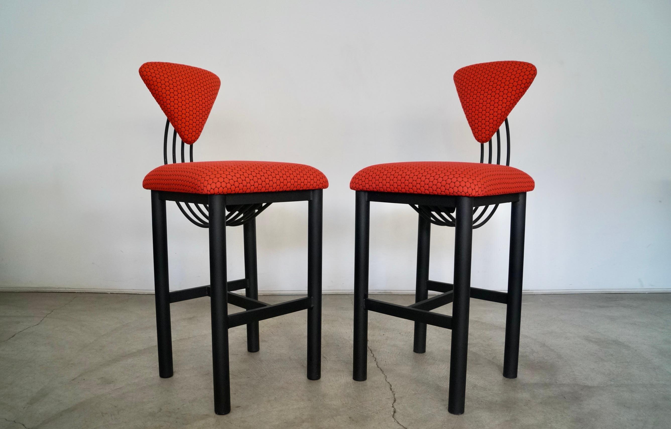 1980s Postmodern Memphis Style Bar Stools For Sale 3