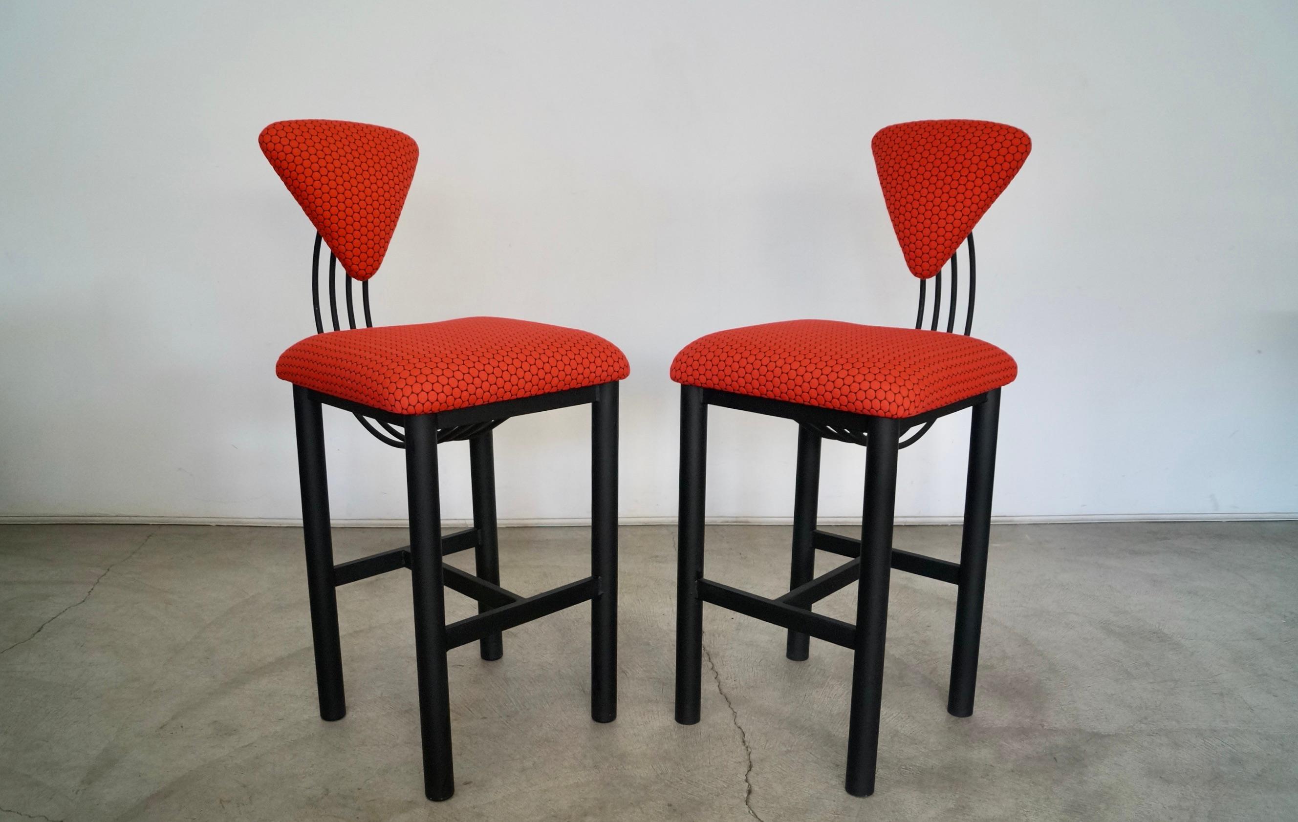 1980s Postmodern Memphis Style Bar Stools For Sale 4
