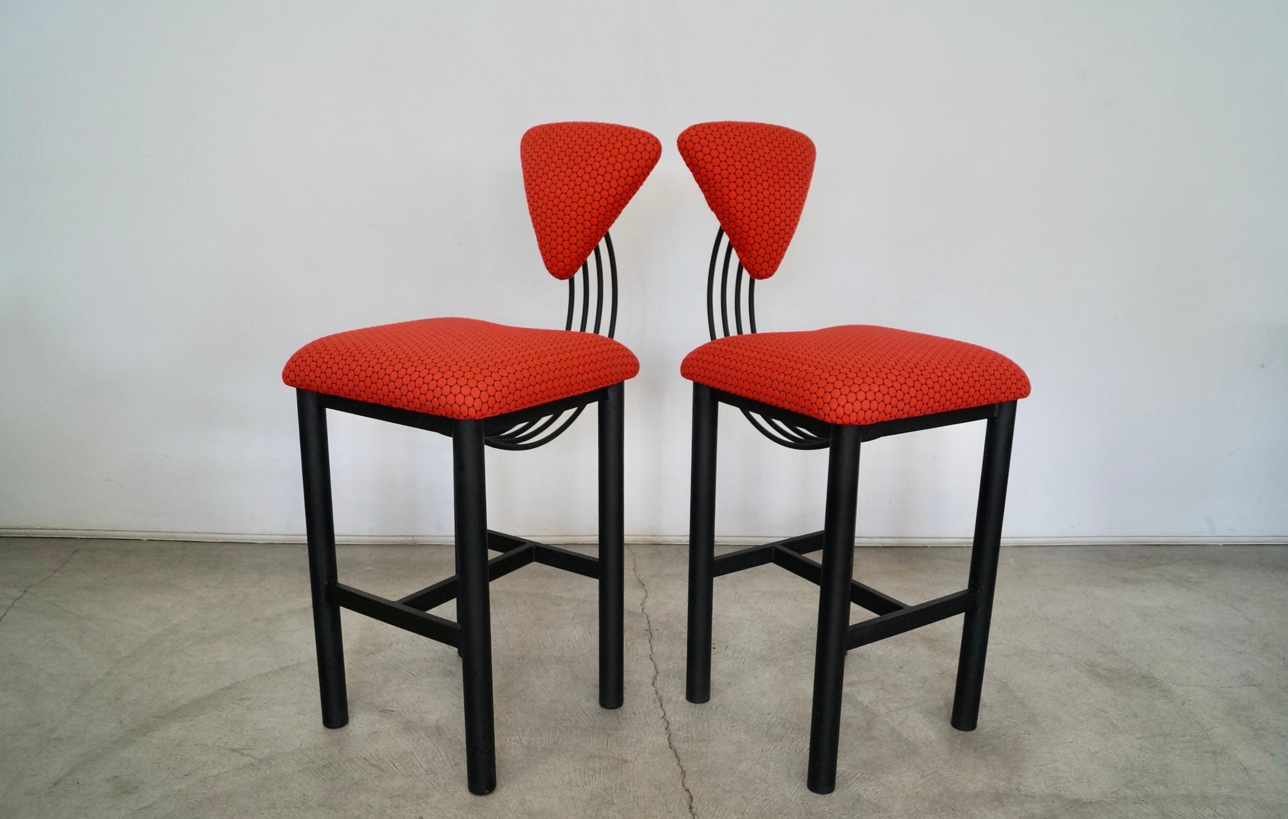 American 1980s Postmodern Memphis Style Bar Stools For Sale