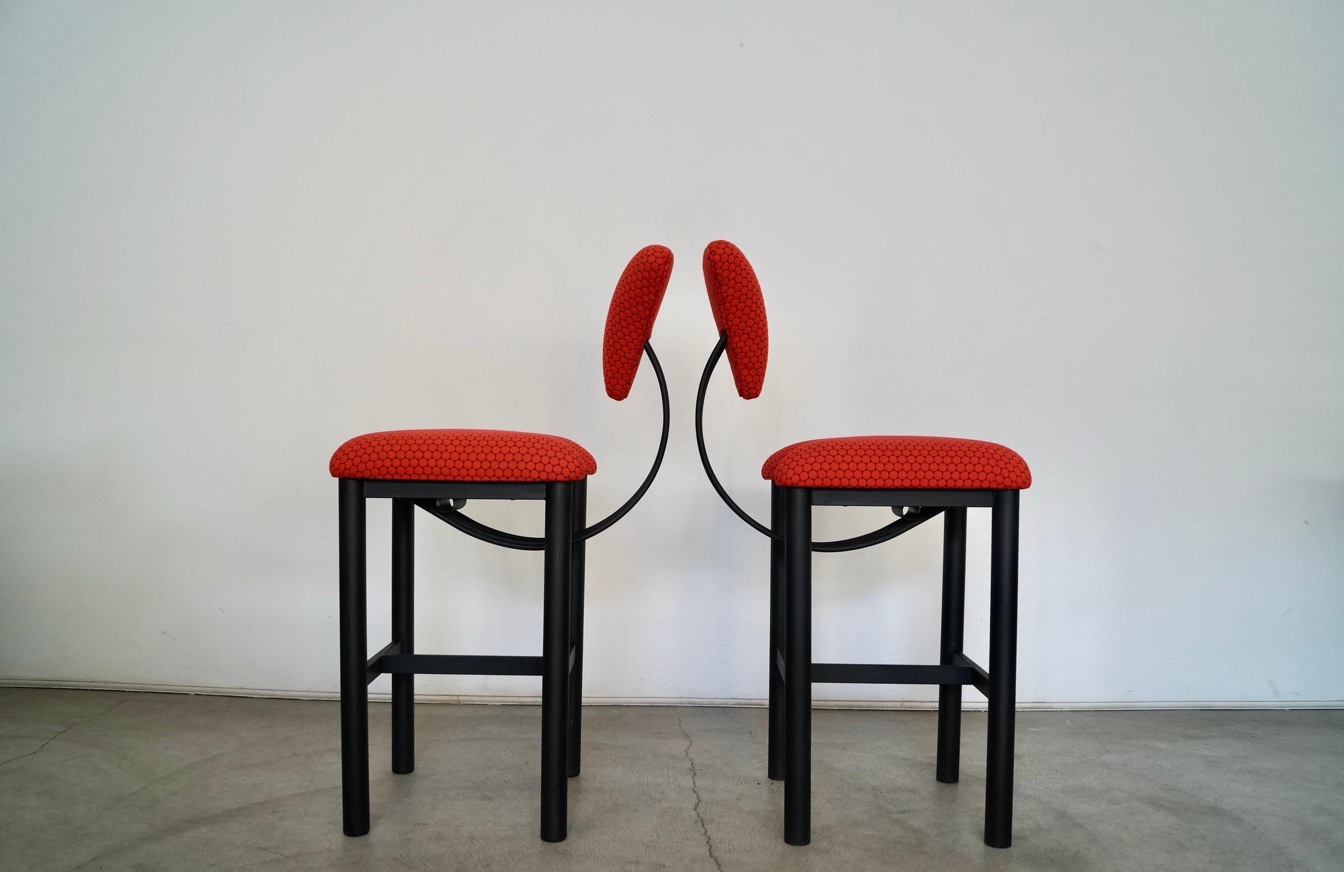 Late 20th Century 1980s Postmodern Memphis Style Bar Stools For Sale