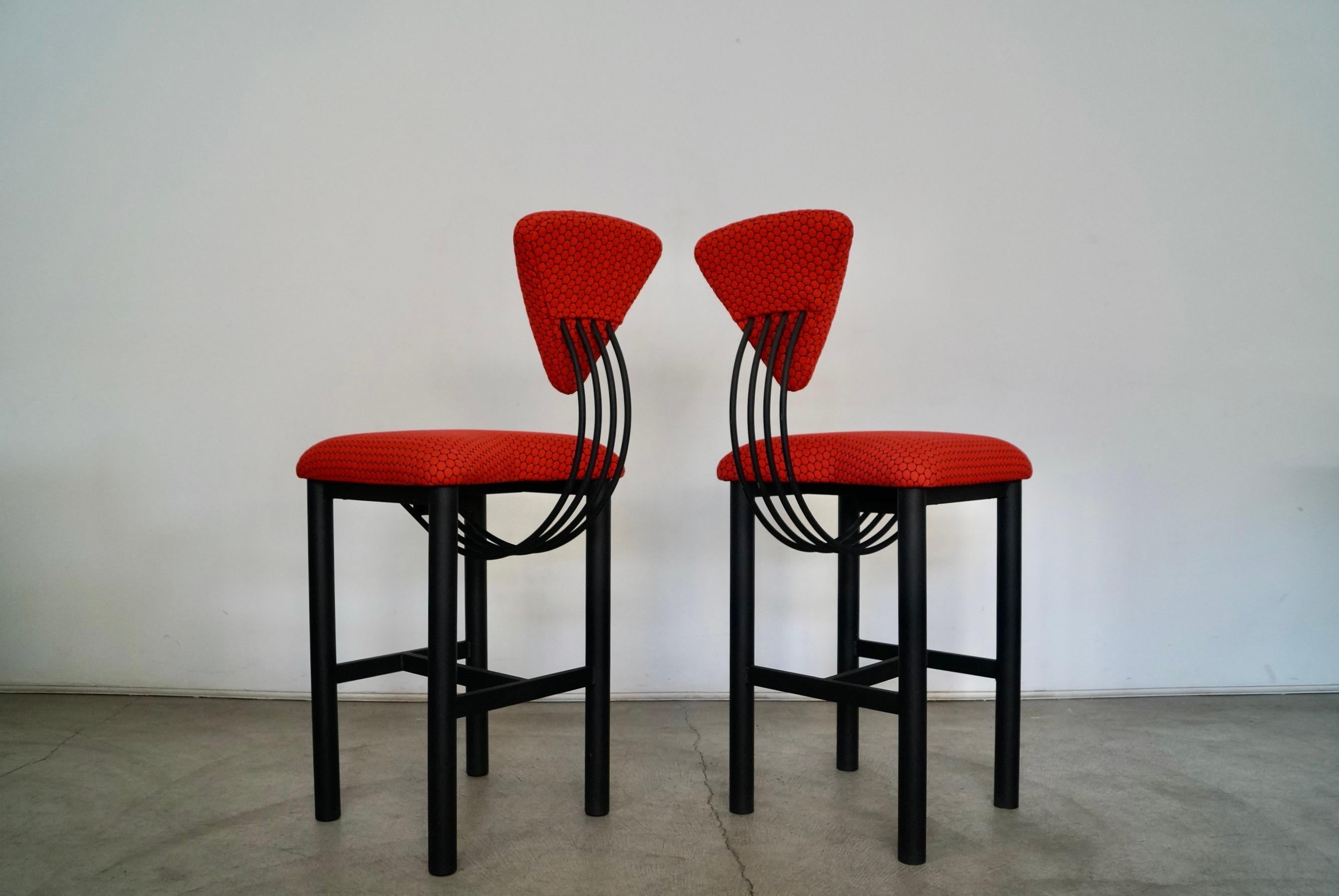 Metal 1980s Postmodern Memphis Style Bar Stools For Sale