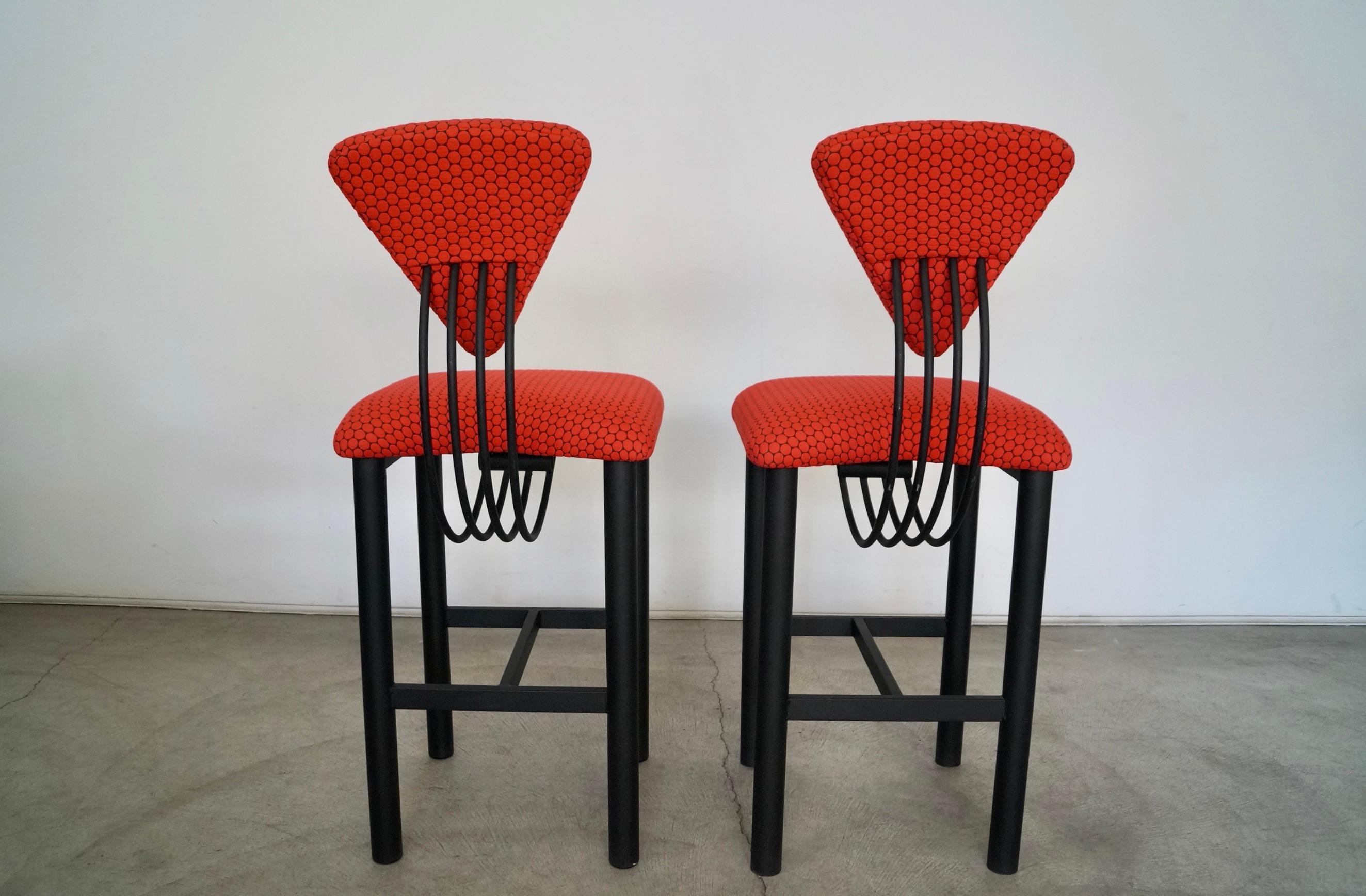 1980s Postmodern Memphis Style Bar Stools For Sale 2