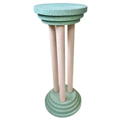 1980s Postmodern Memphis Style Faux Granite Pedestal or Plant Stand