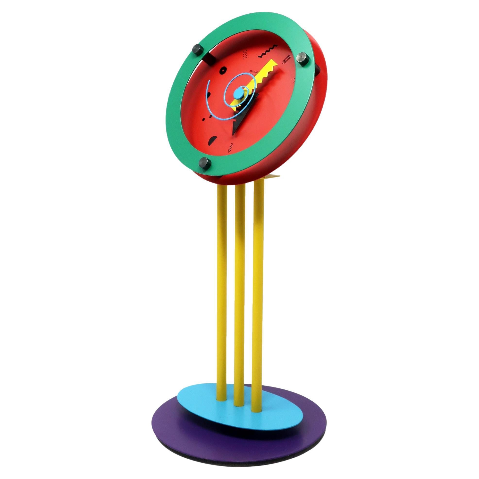 1980s Postmodern "Paradise" Table Clock by Shohei Mihara for Wakita and Canetti For Sale