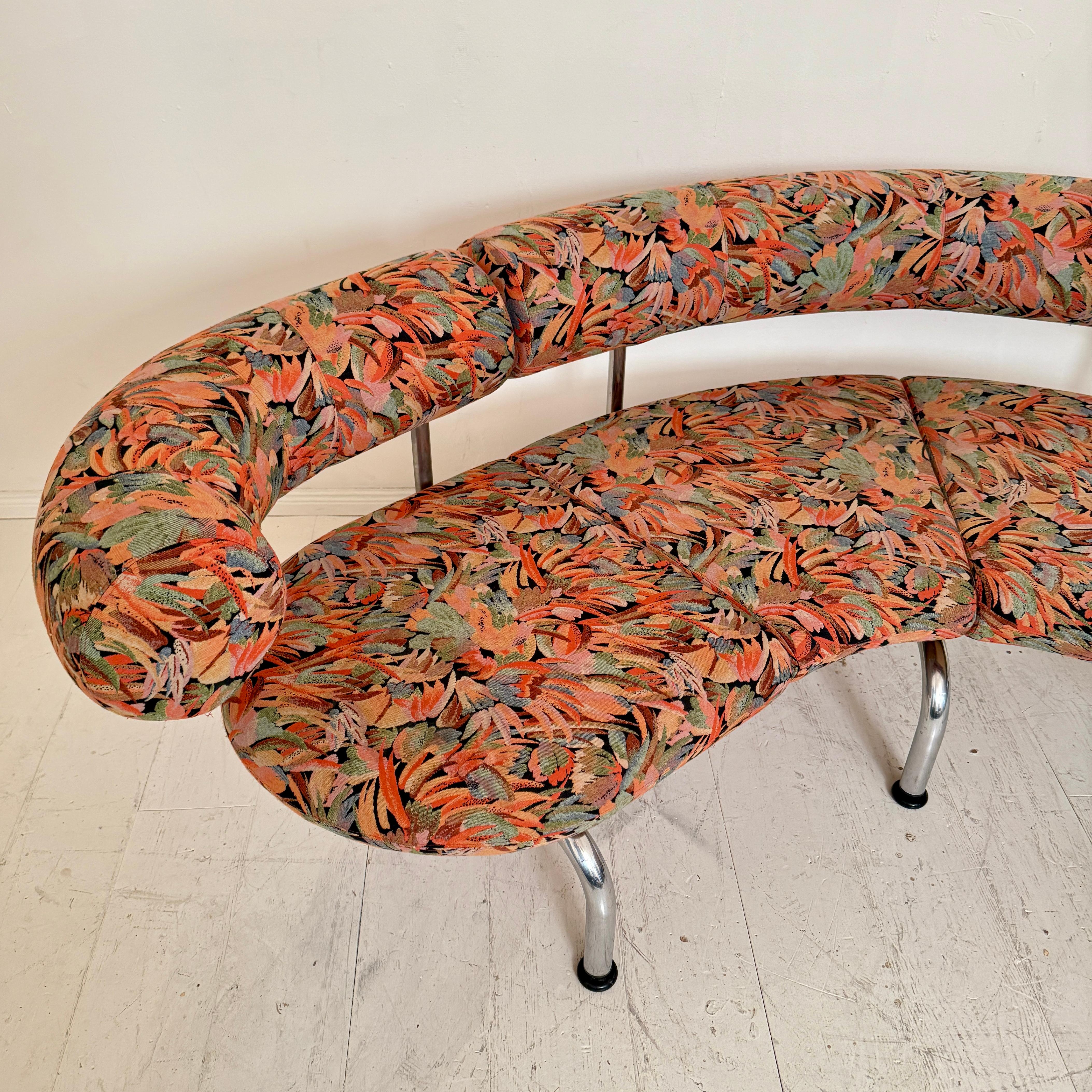 Steel 1980s Postmodern “Pipeline” Sofa by Foersom & Hiort-Lorenzen for Erik Jørgensen For Sale