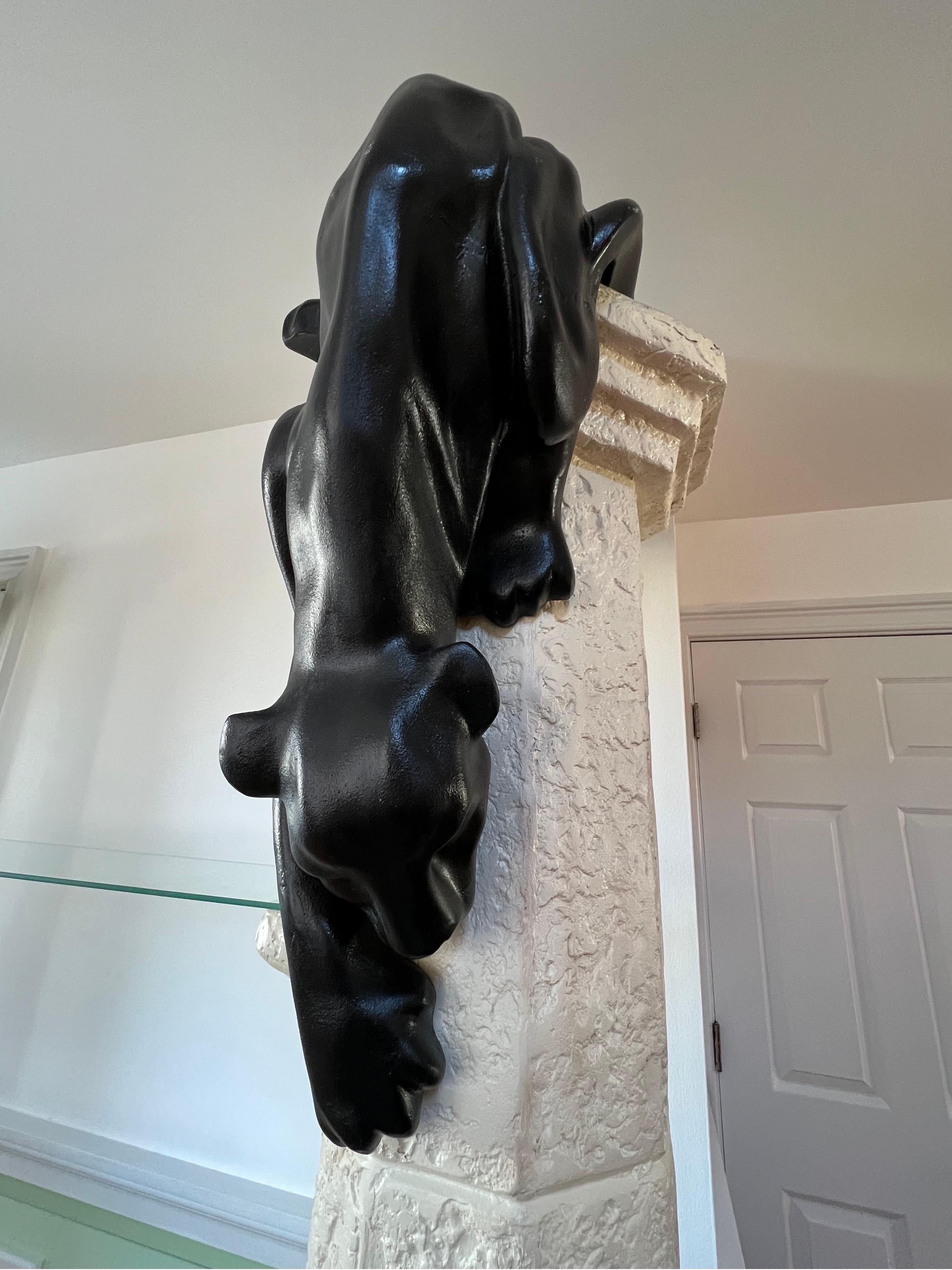 North American 1980s Postmodern Plaster Columns Panther Shelves For Sale