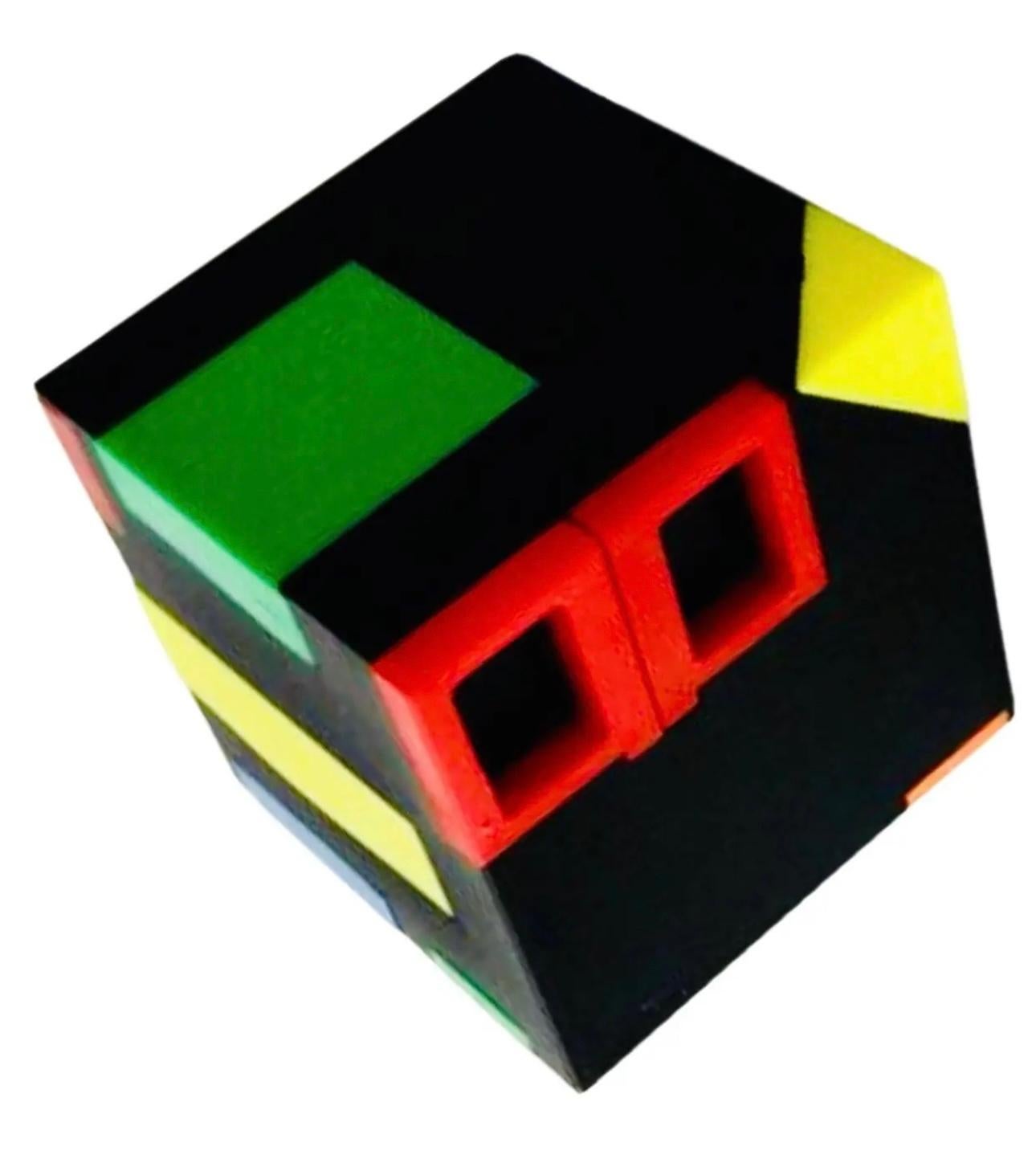 Plastic 1980's Postmodern Memphis Design George Matsumoto Magic Cube Hidden Office For Sale