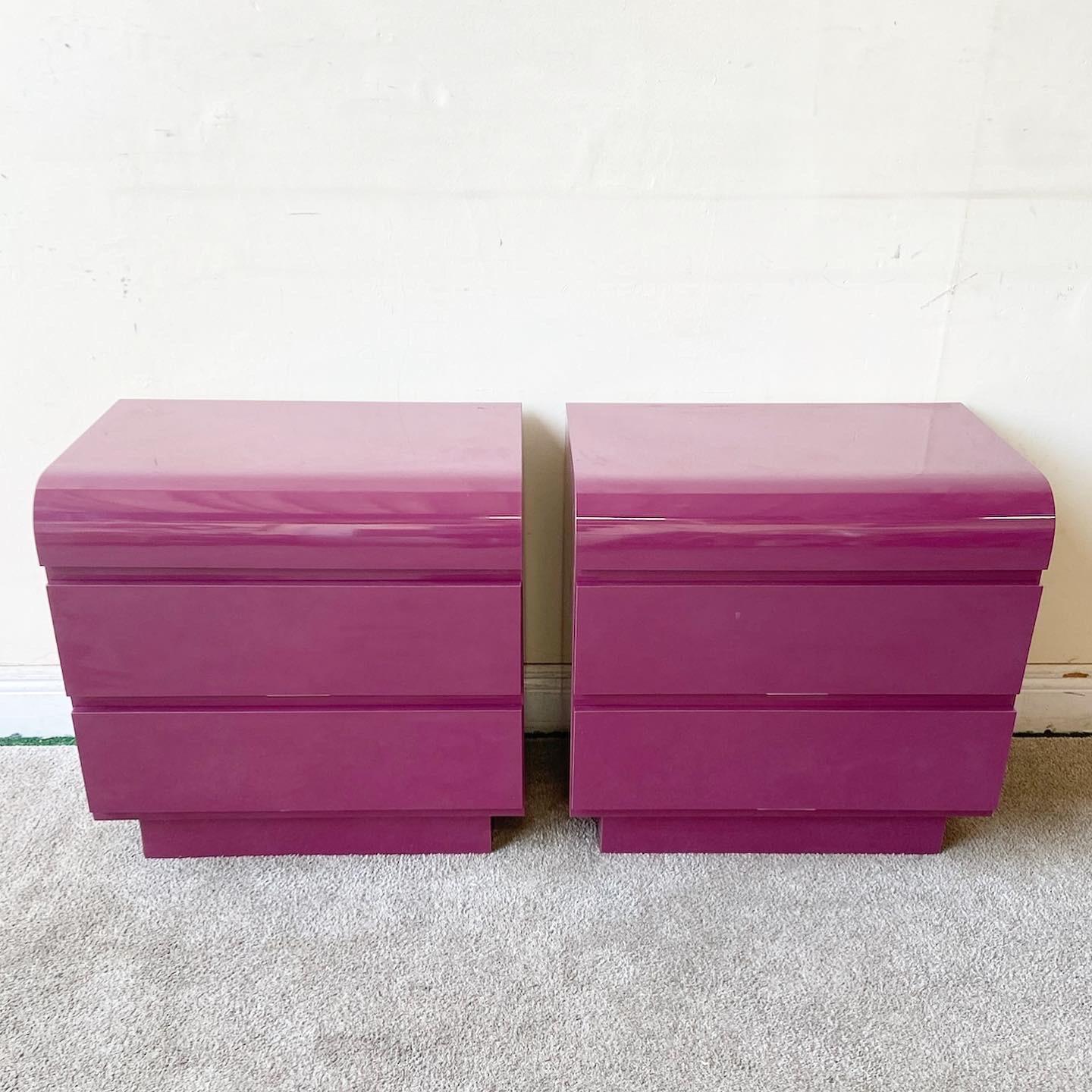 purple nightstands