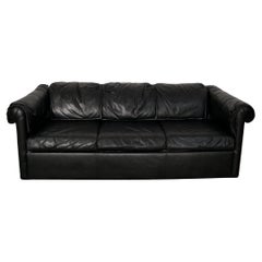 1980's Postmodern Queen Leather Sofa Bed By Bauhaus