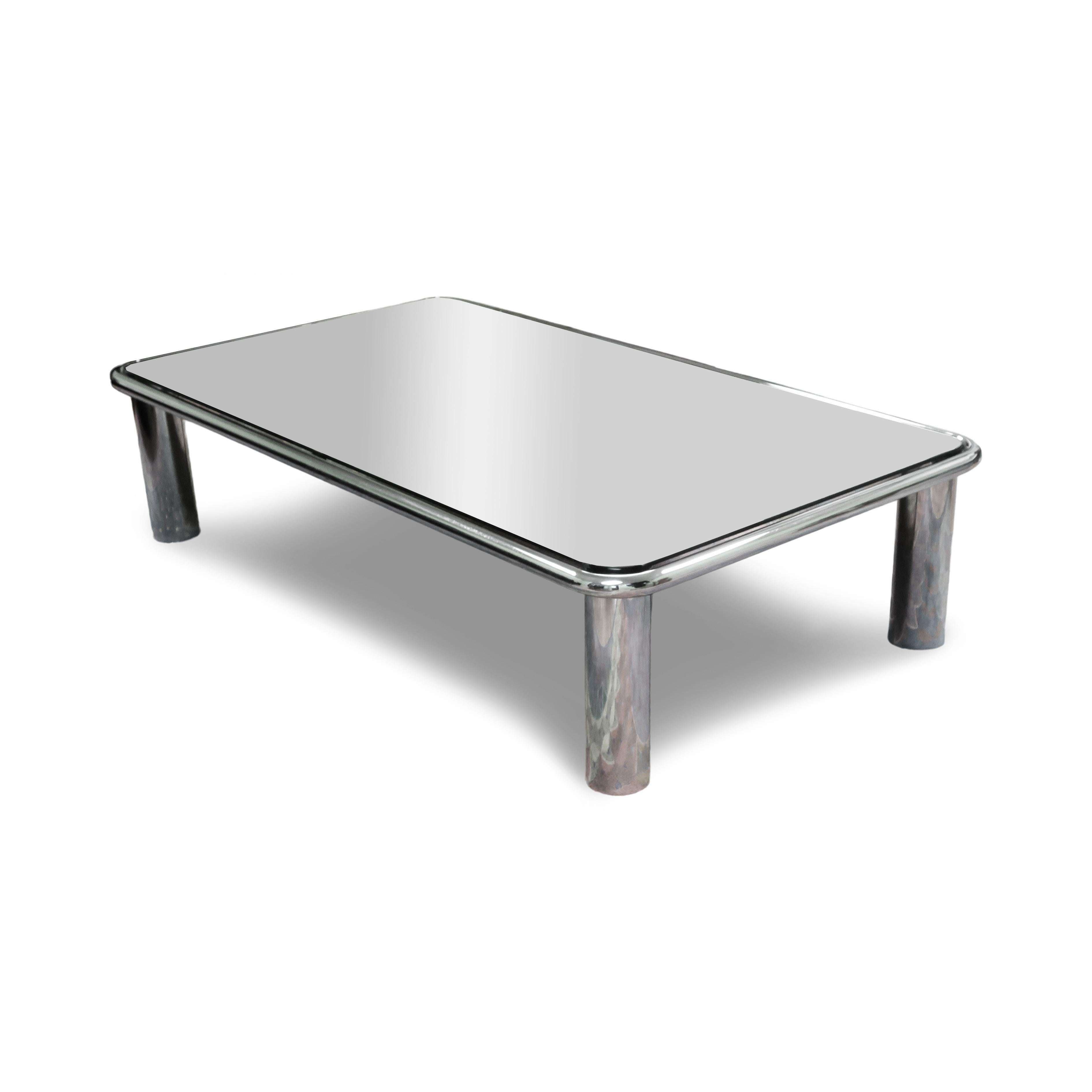 20th Century 1968 Chrome and Glass Sesann Coffee Table by Gianfranco Frattini for Cassina