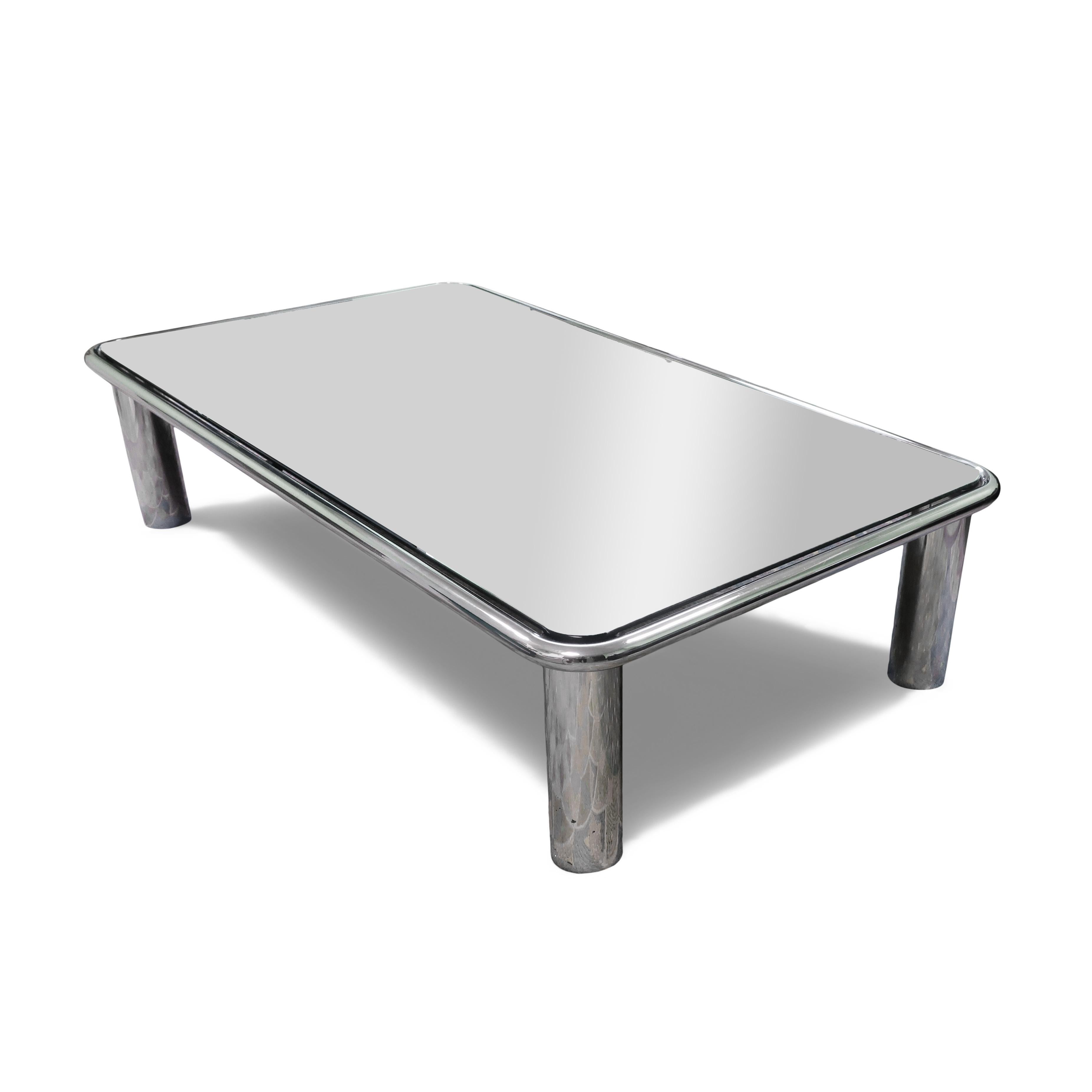 1968 Chrome and Glass Sesann Coffee Table by Gianfranco Frattini for Cassina 2